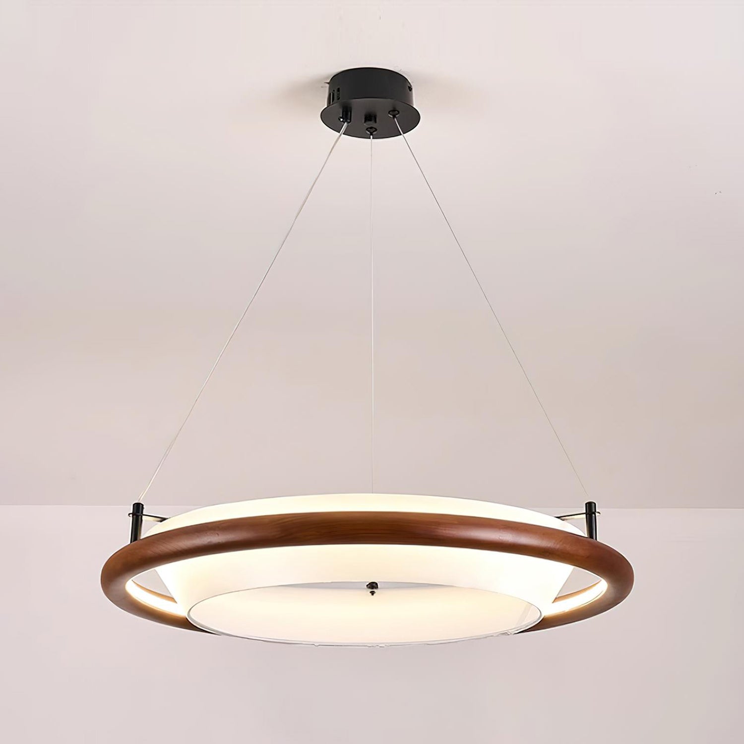 Breno Lustre Anneau en Bois Minimaliste