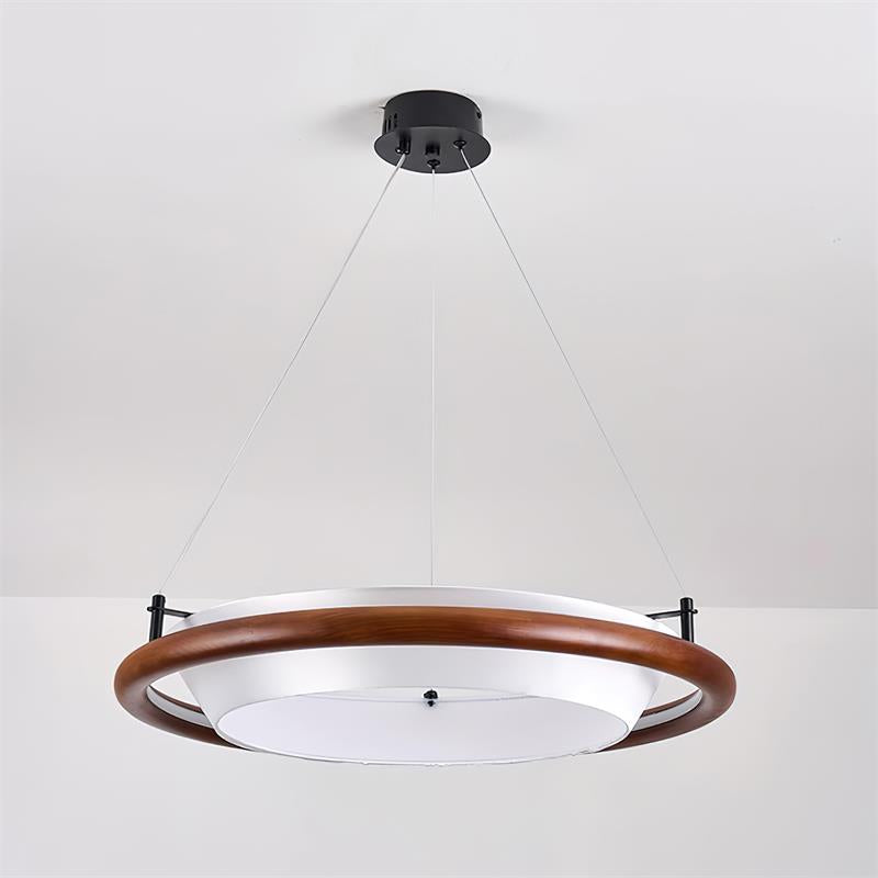 Breno Lustre Anneau en Bois Minimaliste