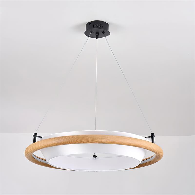 Breno Lustre Anneau en Bois Minimaliste