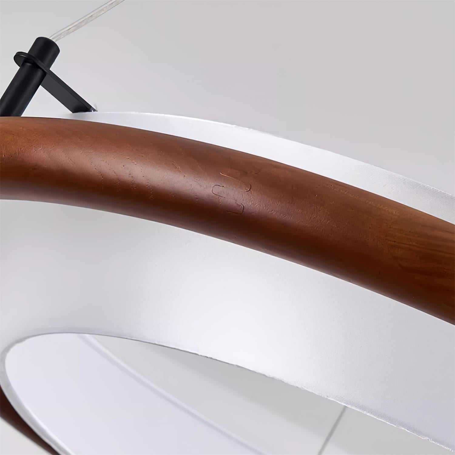 Breno Lustre Anneau en Bois Minimaliste