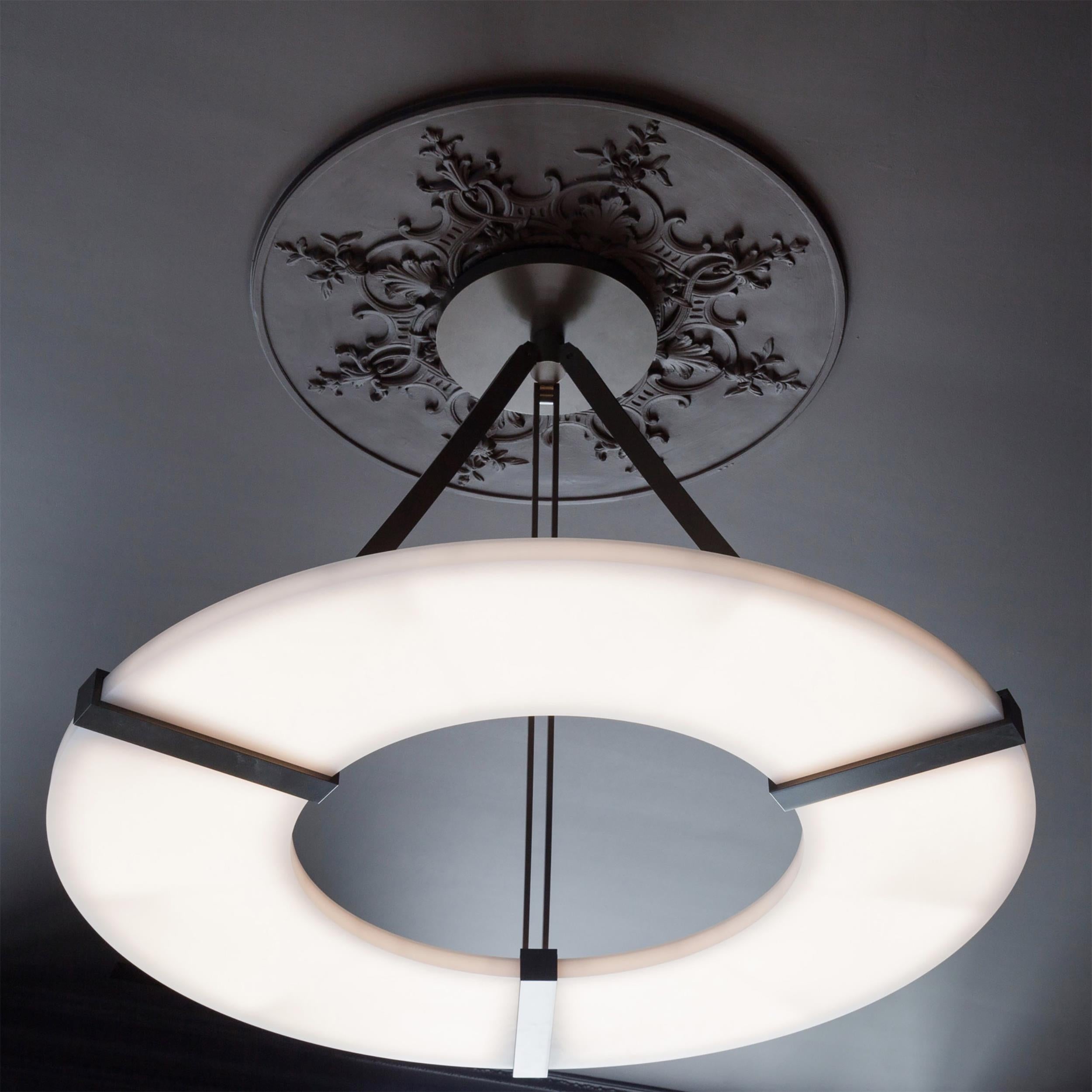 Elirionis Lustre Métal Albâtre Minimaliste Moderne