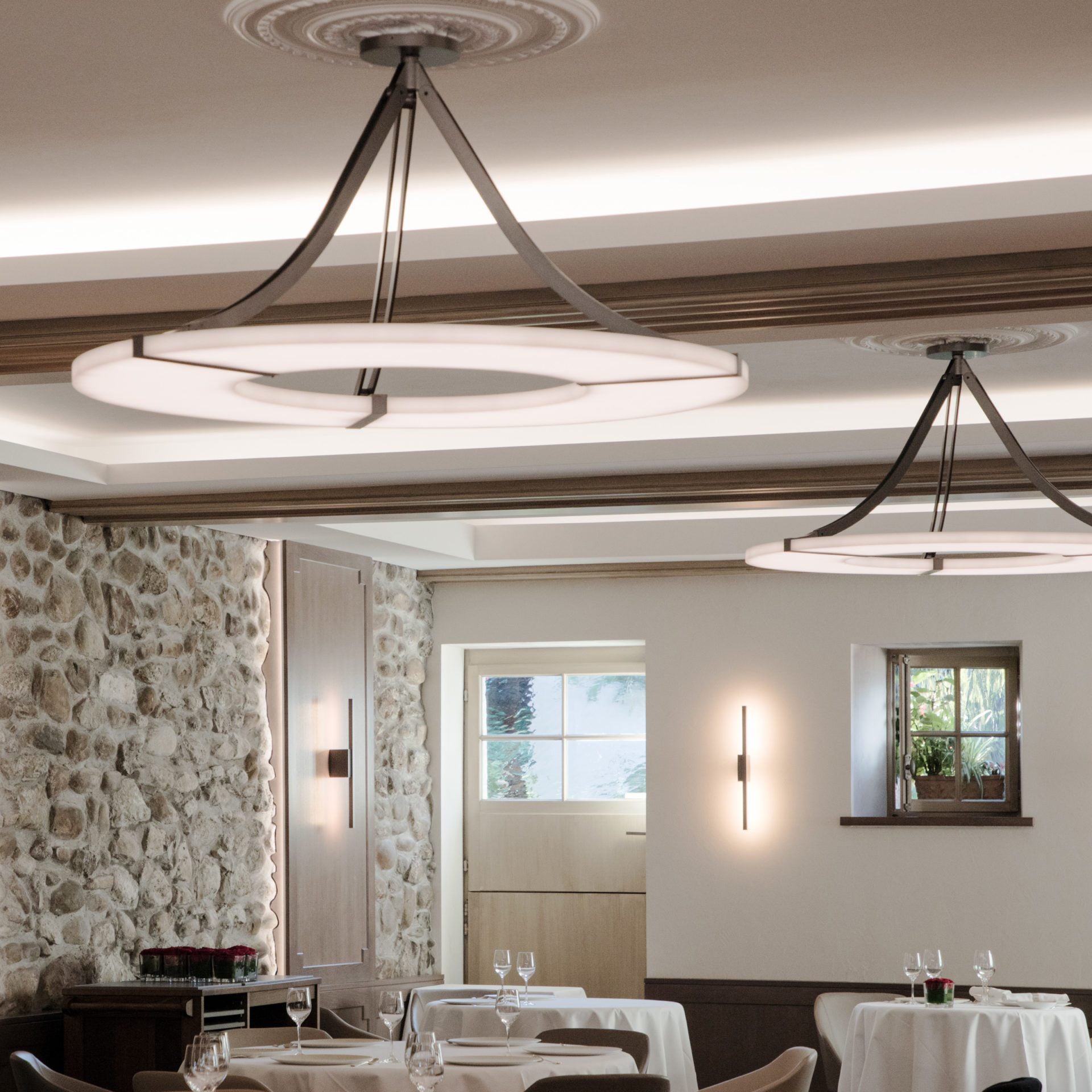Elirionis Lustre Métal Albâtre Minimaliste Moderne