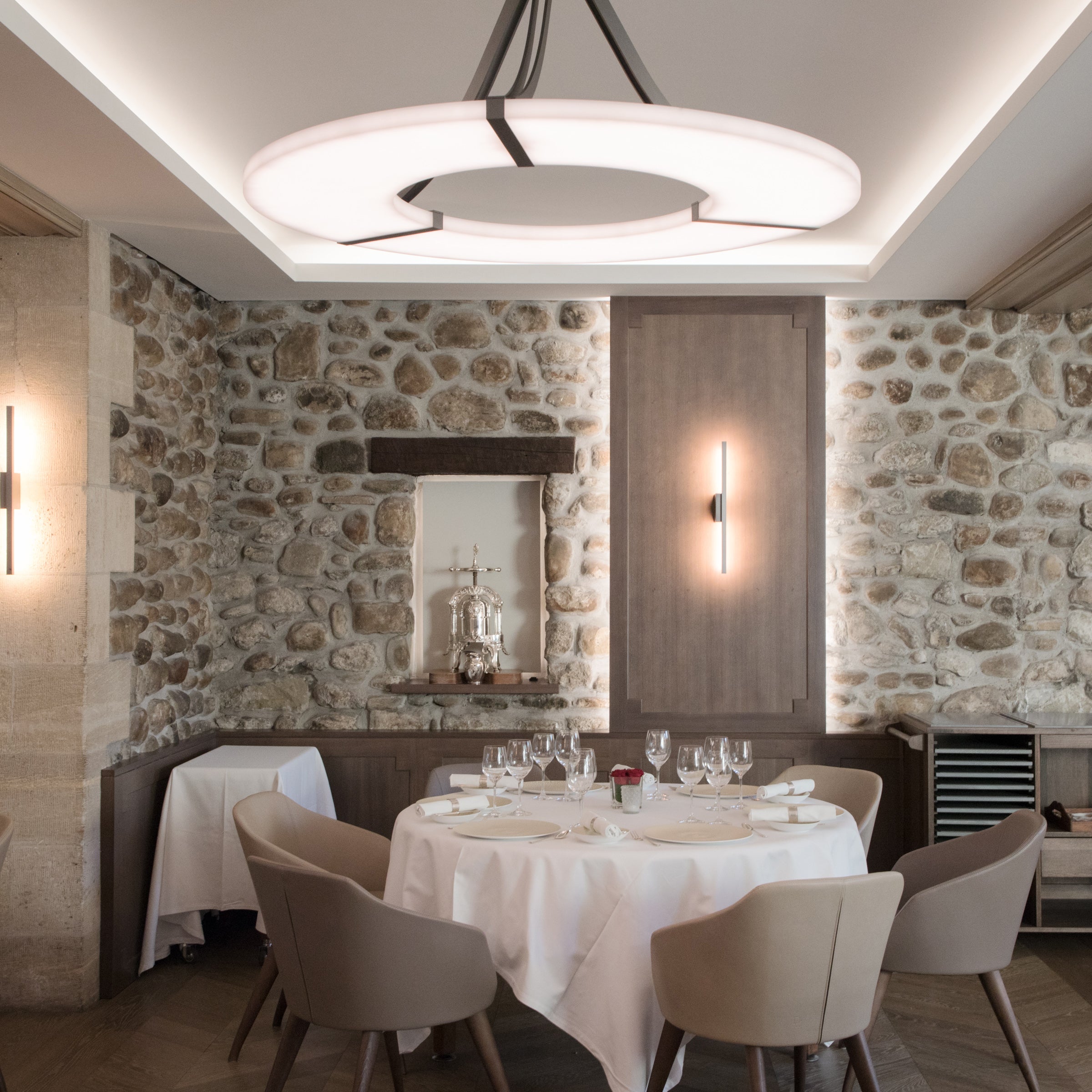 Elirionis Lustre Métal Albâtre Minimaliste Moderne