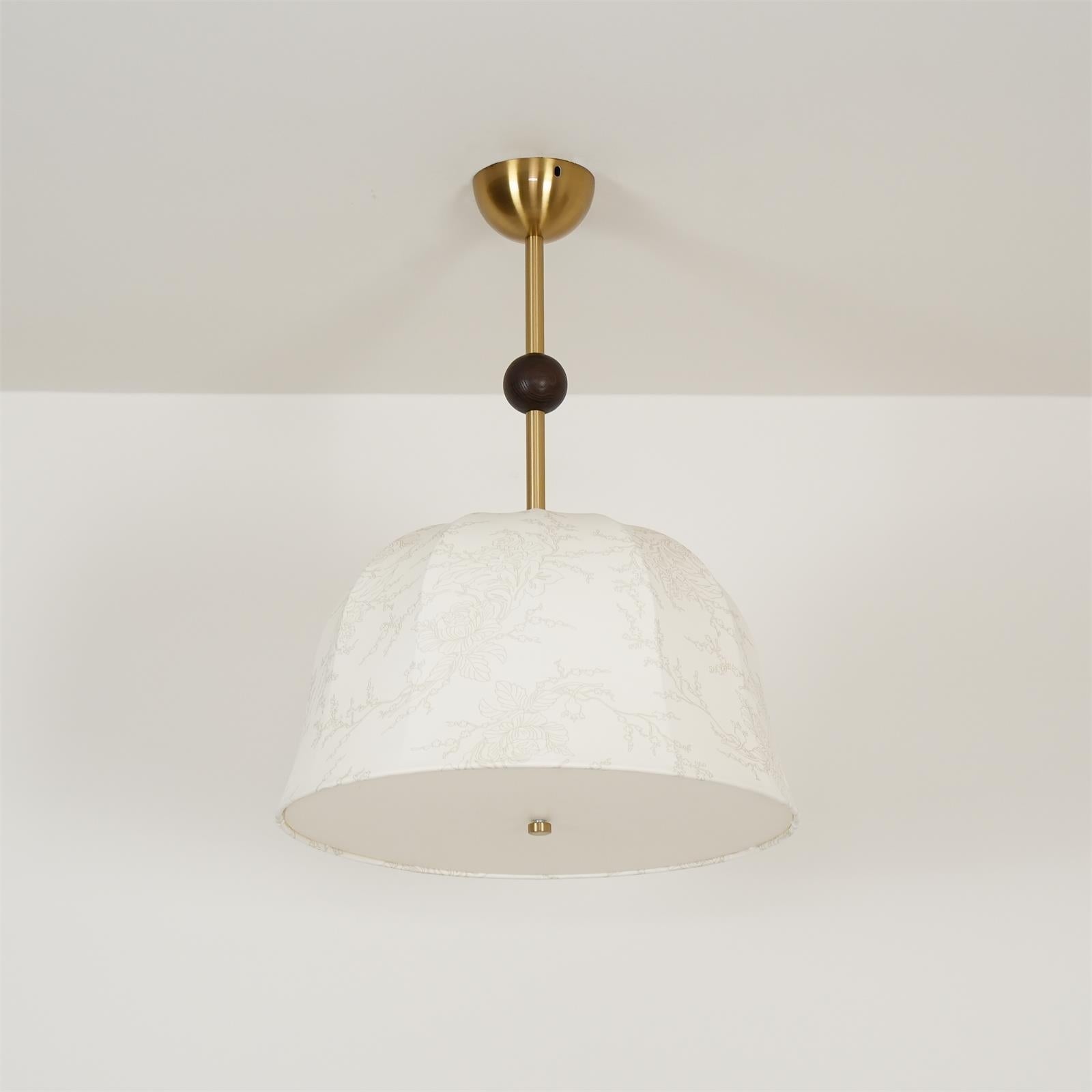 Spheris Plafonnier en tissu et bois pour des intérieurs chaleureux et élégants
