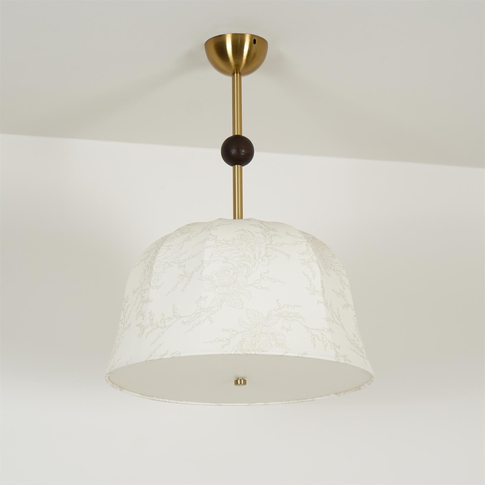 Spheris Plafonnier en tissu et bois pour des intérieurs chaleureux et élégants