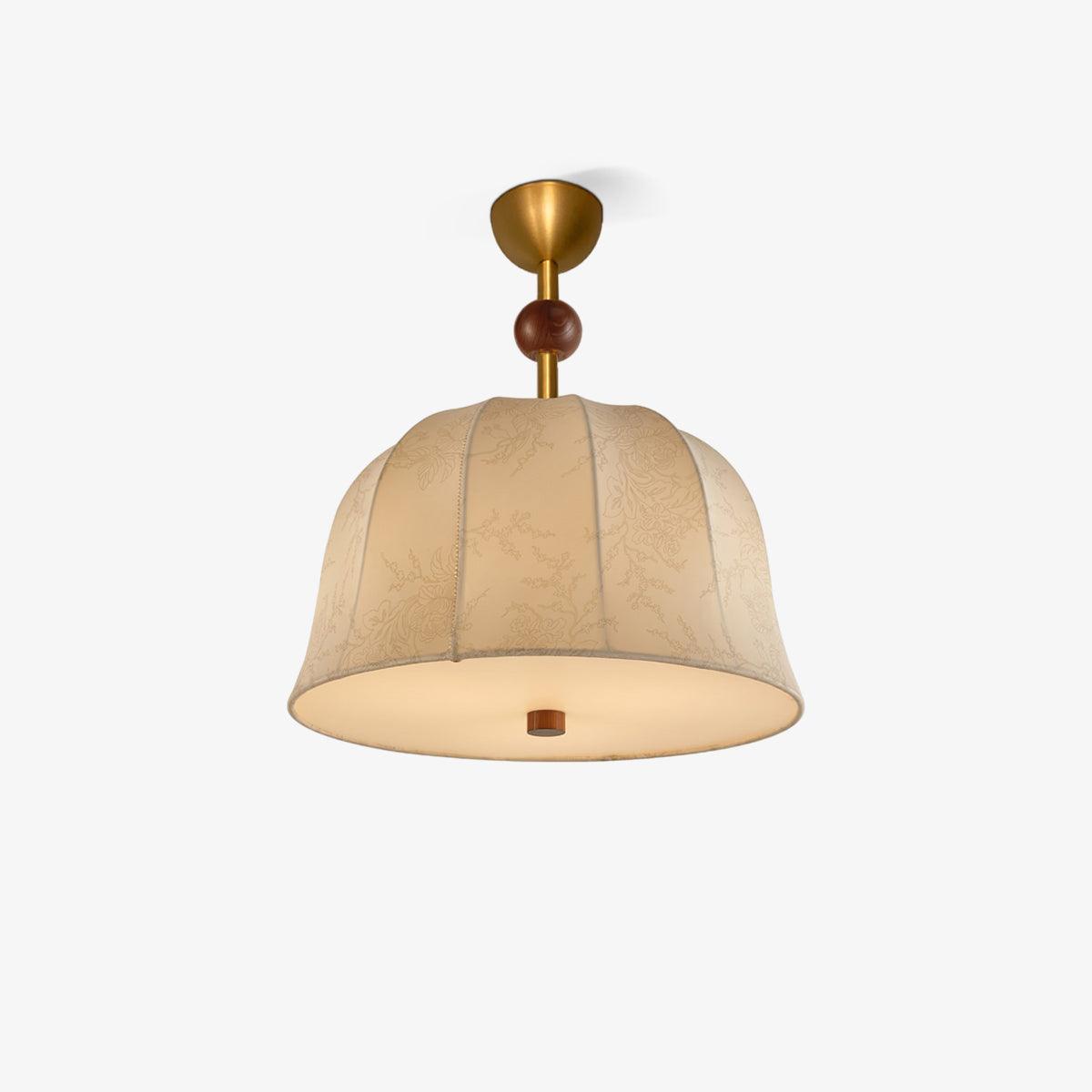 Spheris Plafonnier en tissu et bois pour des intérieurs chaleureux et élégants