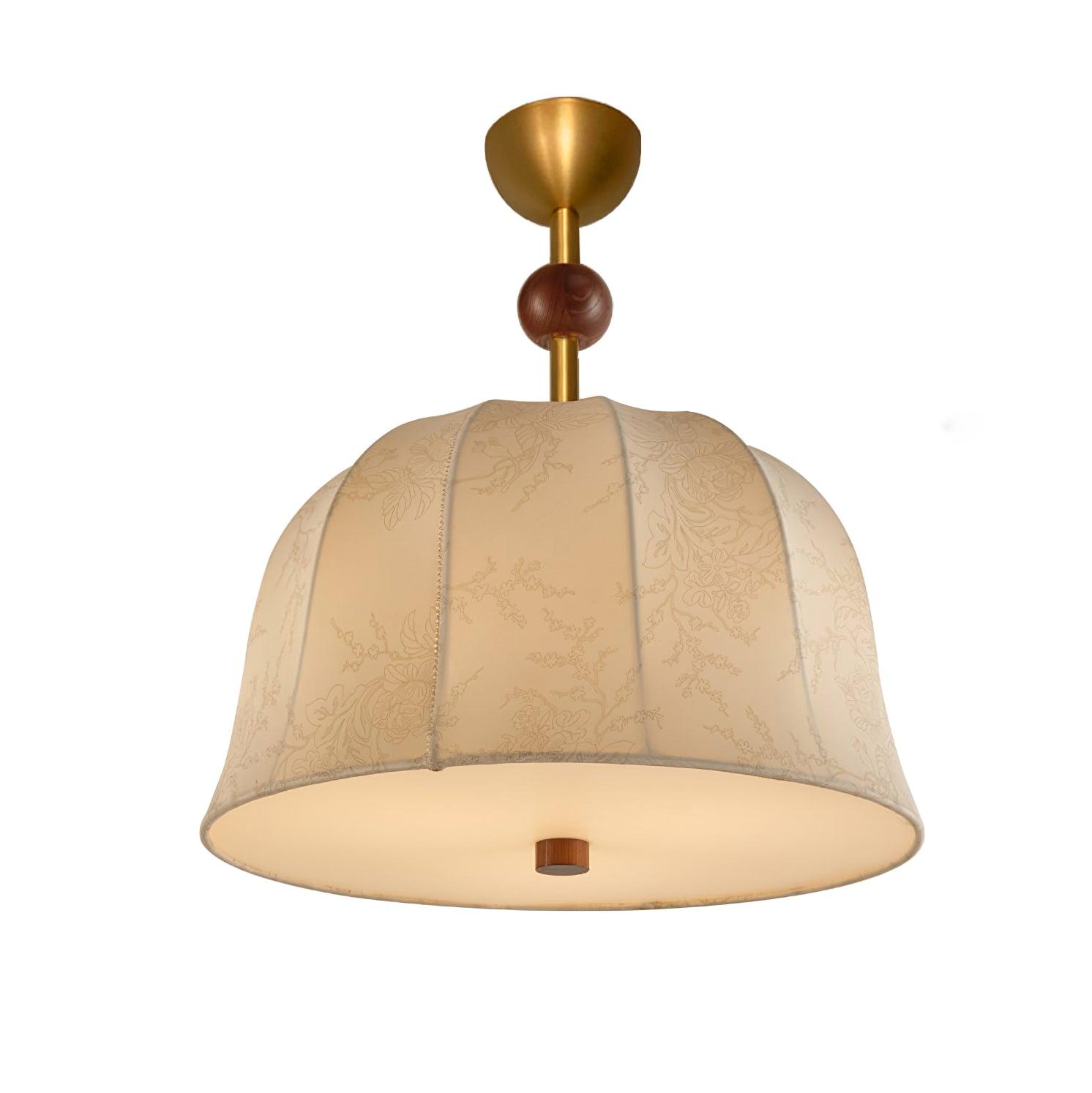 Spheris Plafonnier en tissu et bois pour des intérieurs chaleureux et élégants