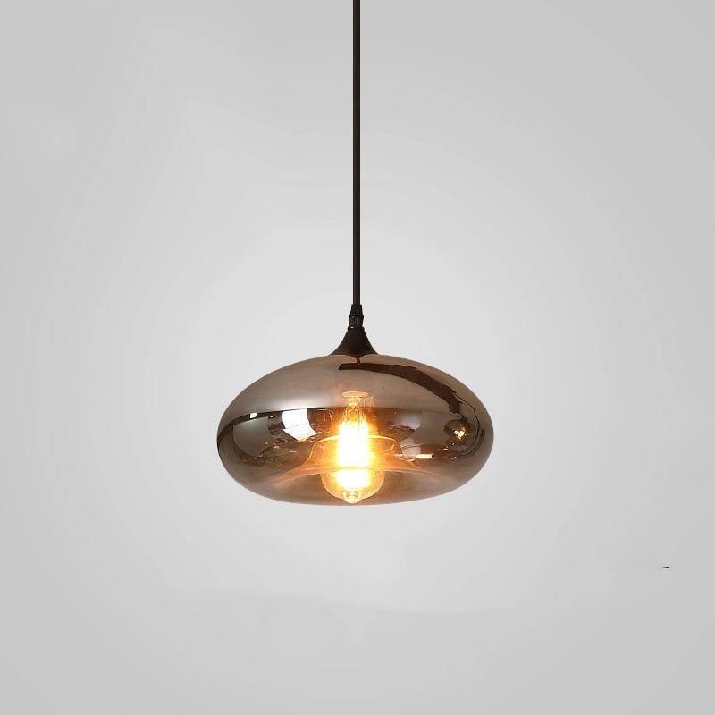 June Suspension Luminaire Industriel Verre Gris Fumé