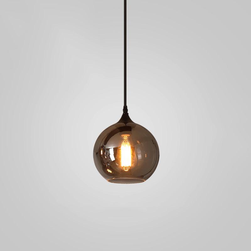 June Suspension Luminaire Industriel Verre Gris Fumé