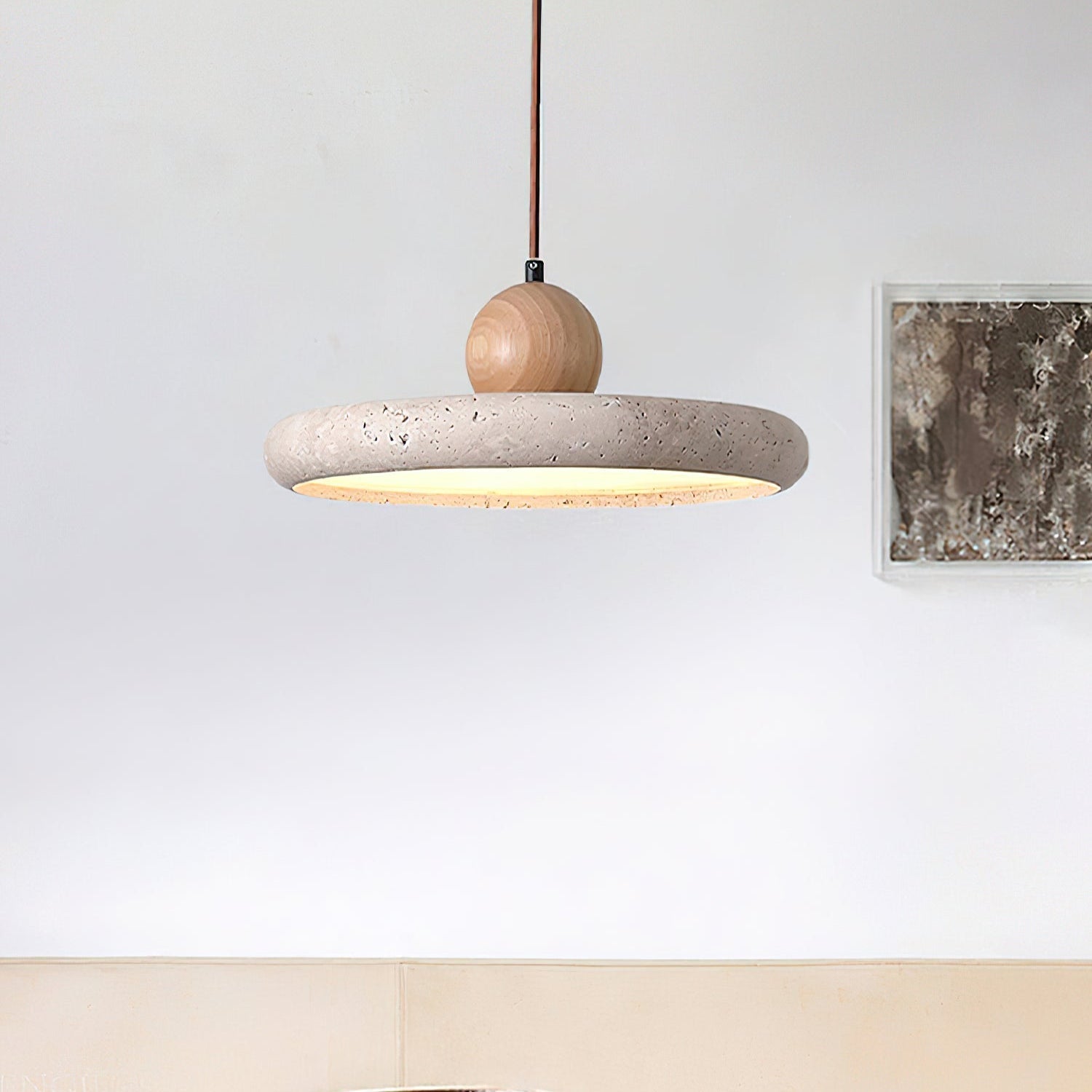 Lydia Suspension Minimaliste en Travertin