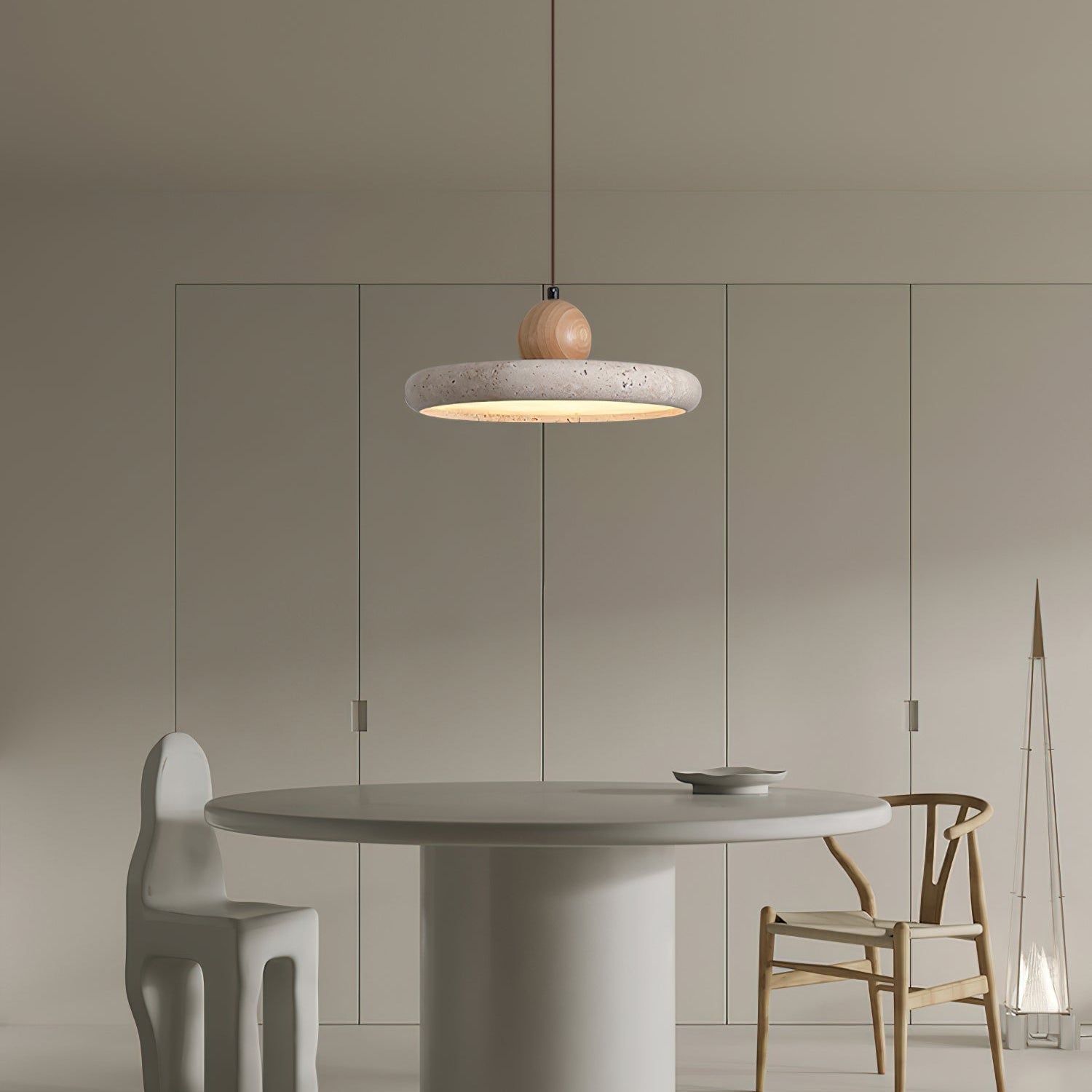 Lydia Suspension Minimaliste en Travertin