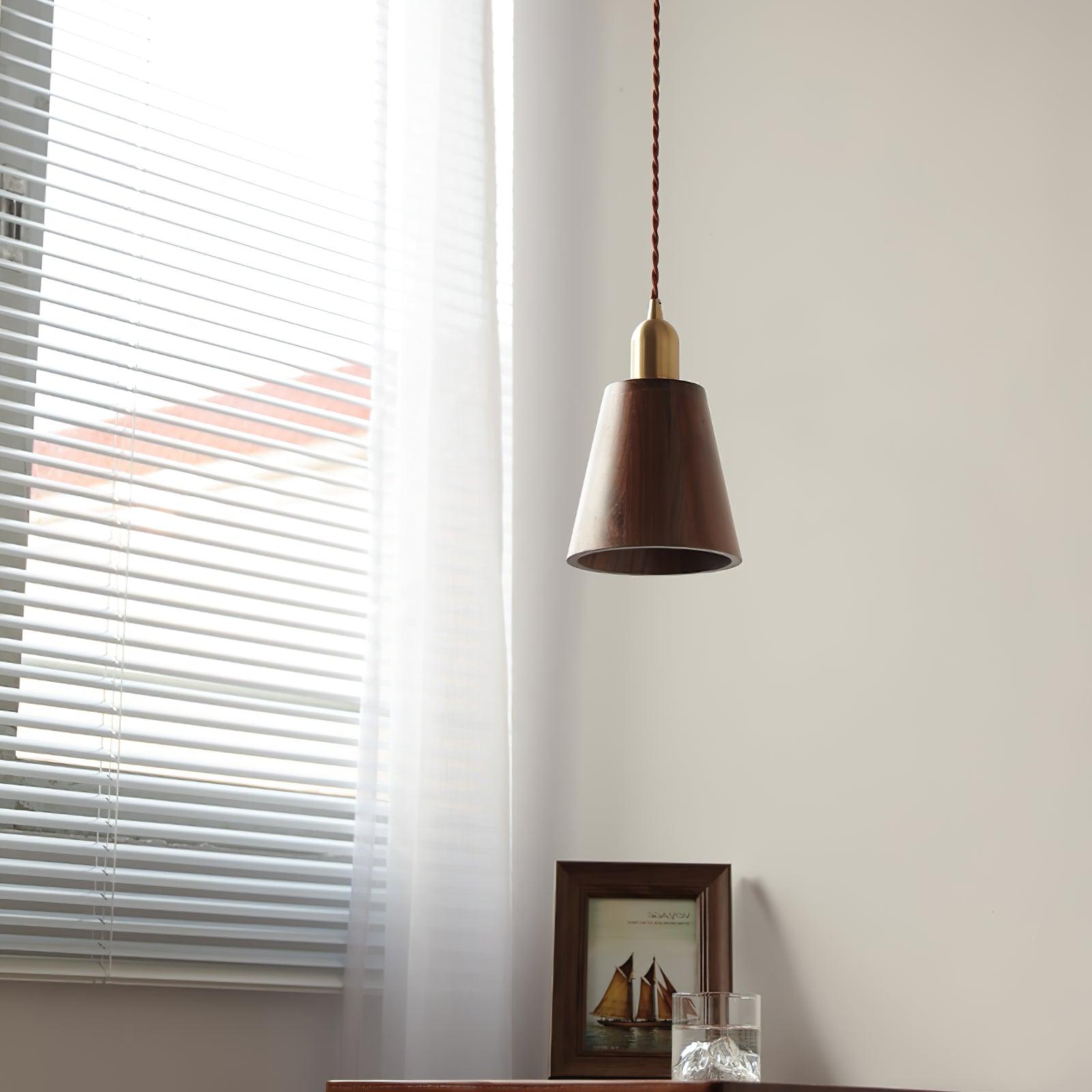 Lustra Suspension Lampe Noyer Laiton Moderne pour Salon
