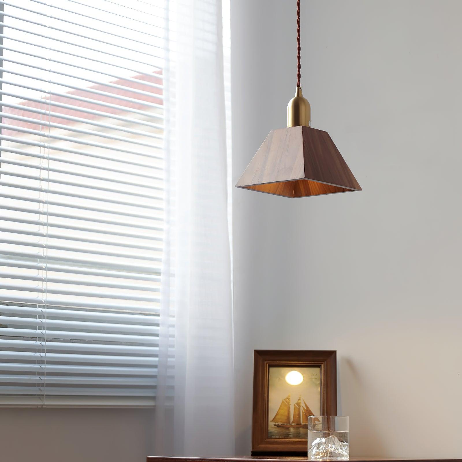 Lustra Suspension Lampe Noyer Laiton Moderne pour Salon