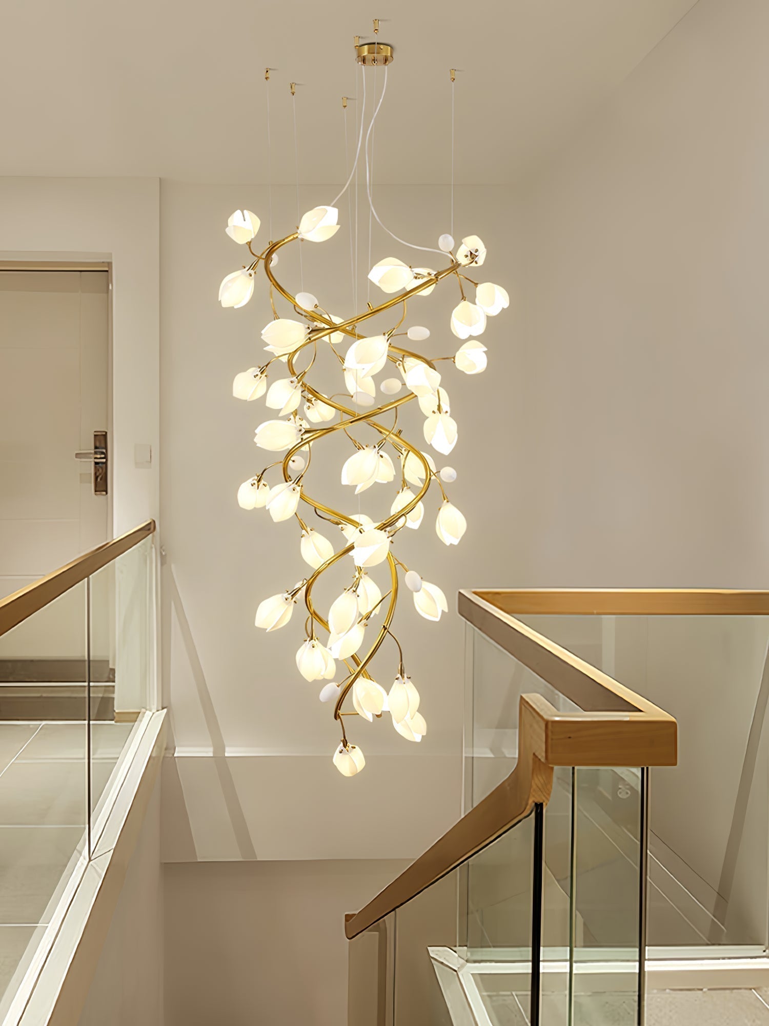 Evene Lustre Spirale Céramique Laiton