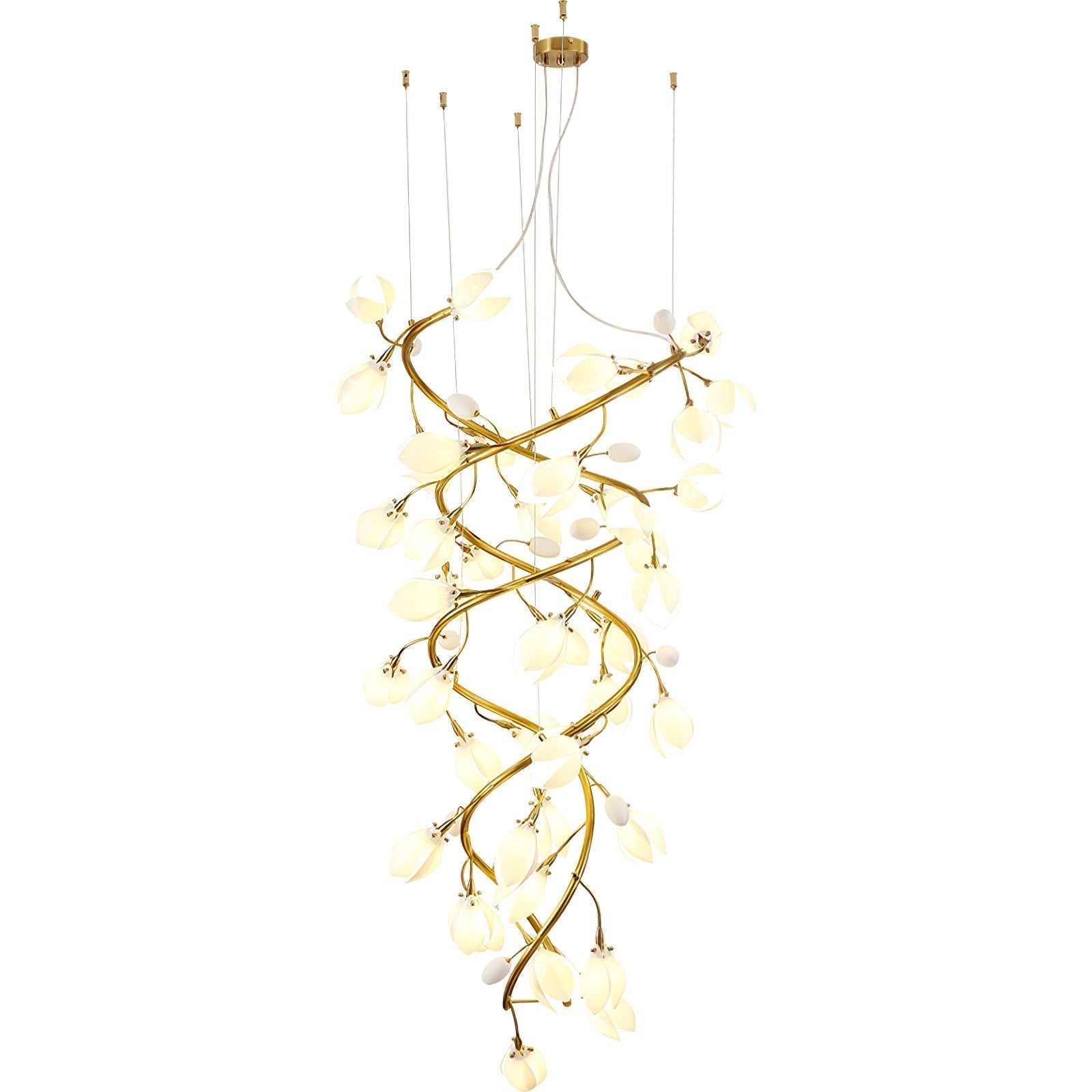 Evene Lustre Spirale Céramique Laiton