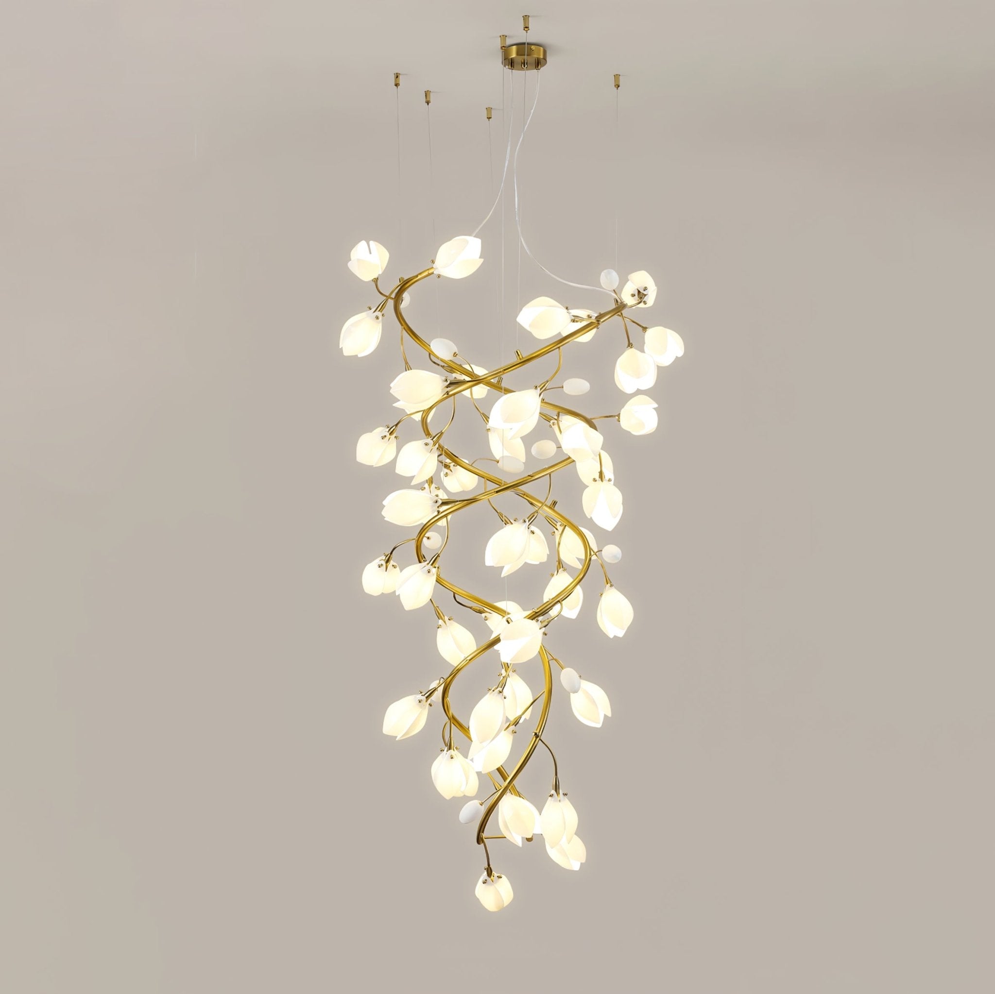 Evene Lustre Spirale Céramique Laiton