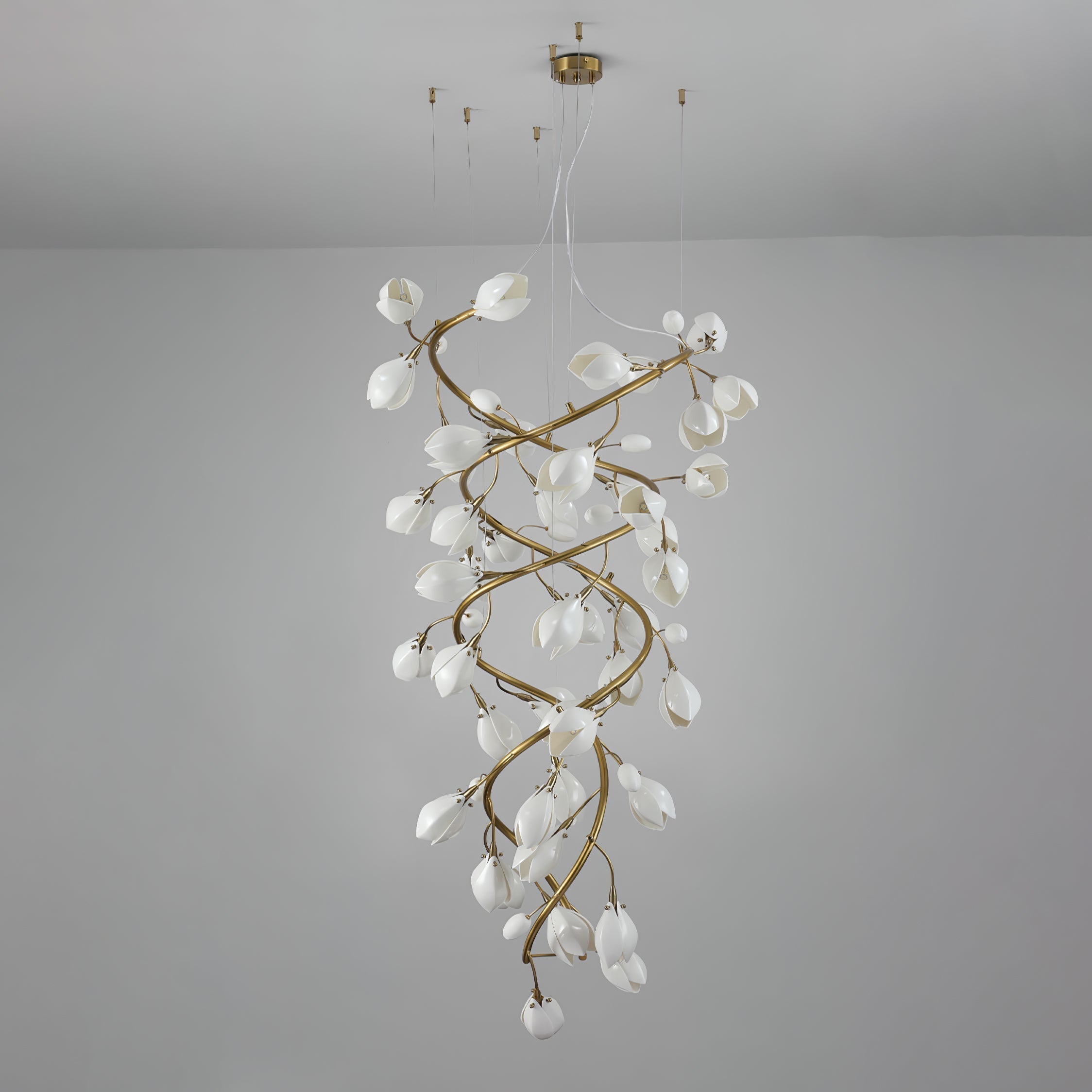 Evene Lustre Spirale Céramique Laiton