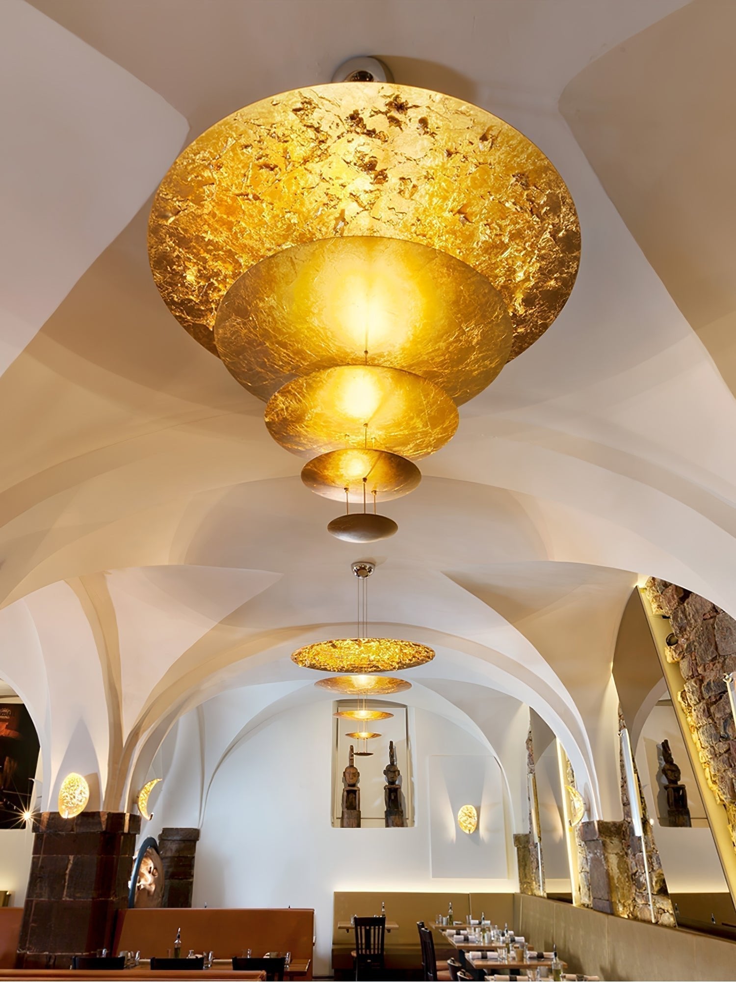Zathaara Suspension Feuilles d’Or Étagées