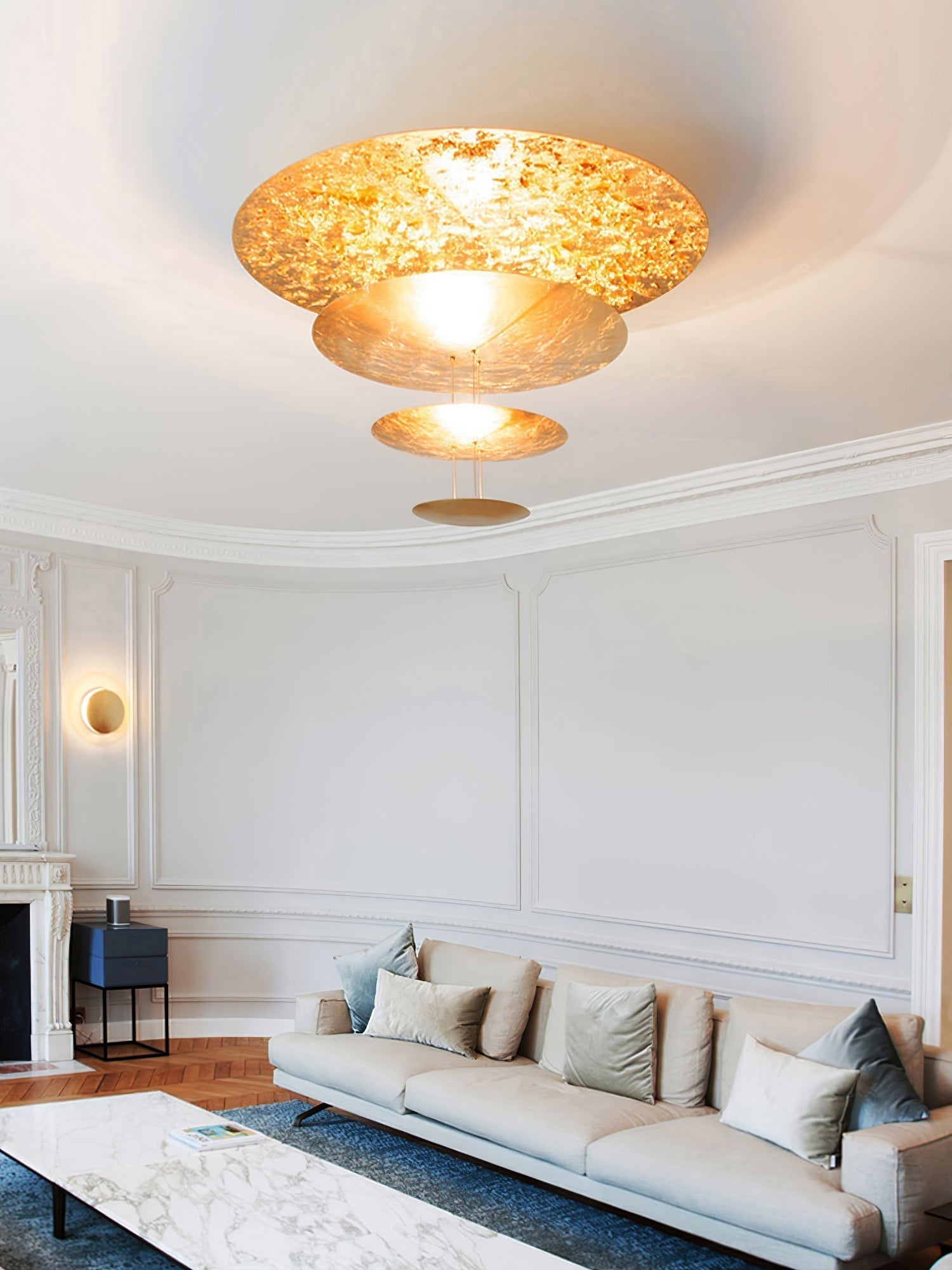 Zathaara Suspension Feuilles d’Or Étagées