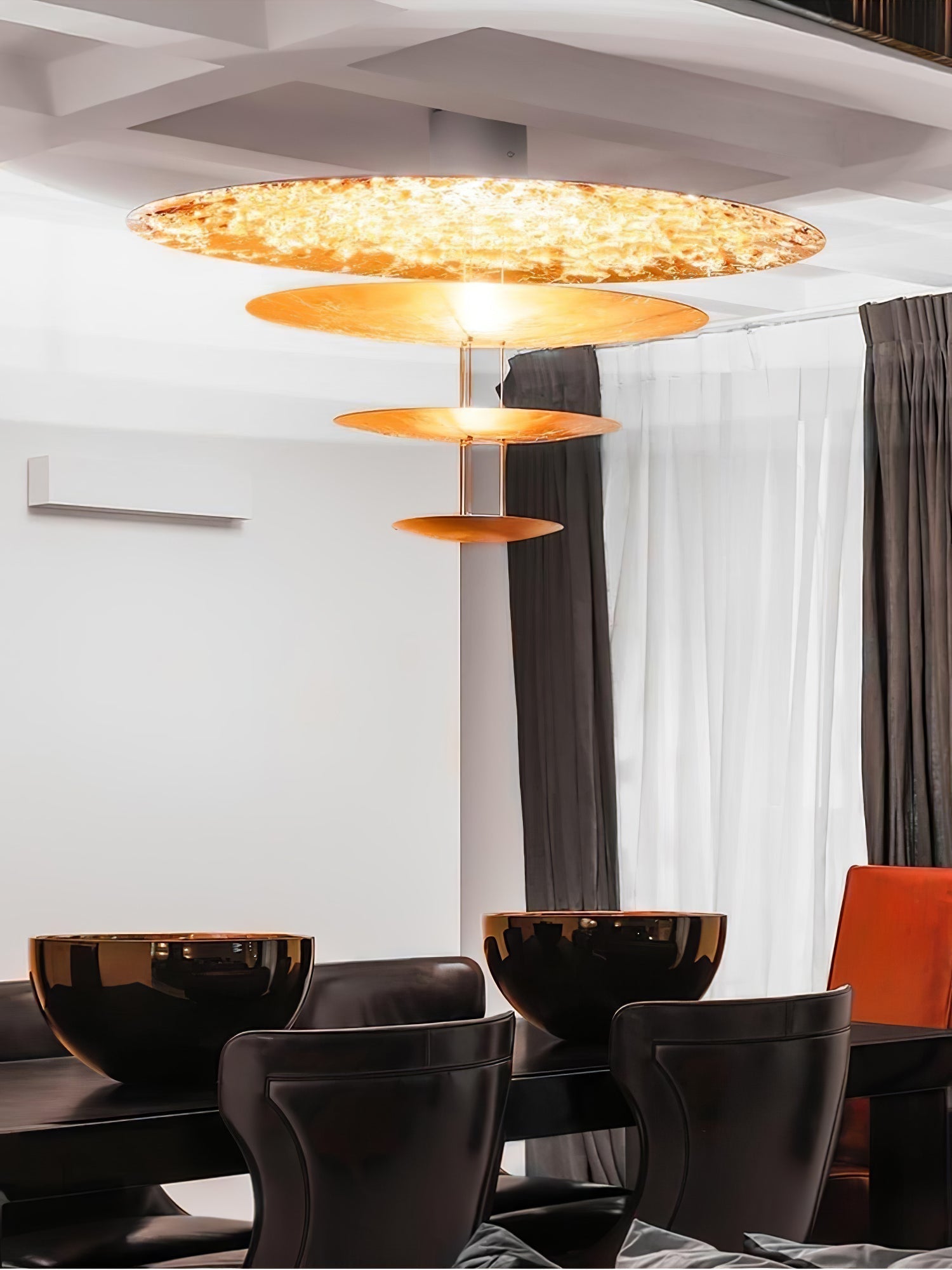 Zathaara Suspension Feuilles d’Or Étagées