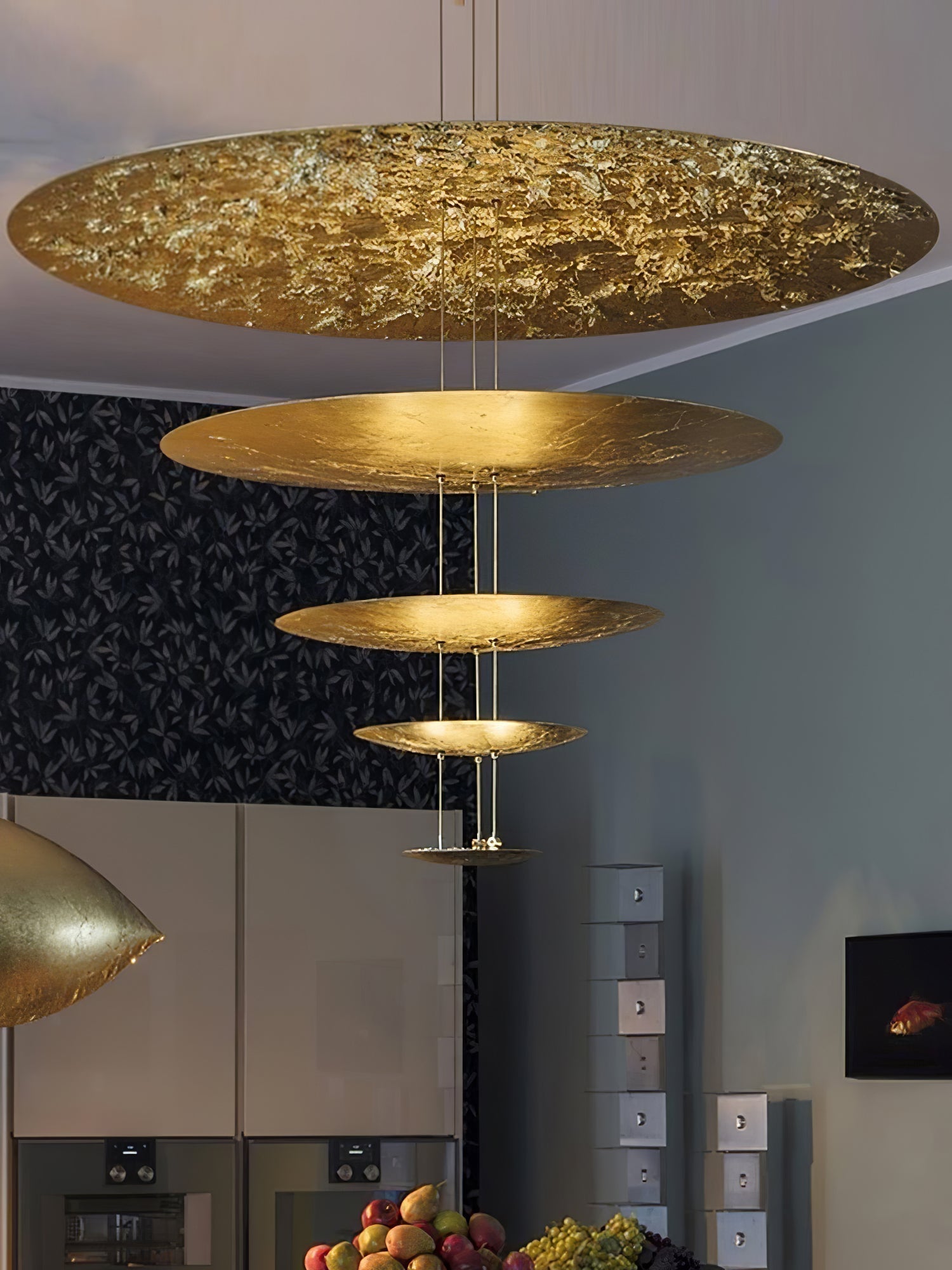 Zathaara Suspension Feuilles d’Or Étagées