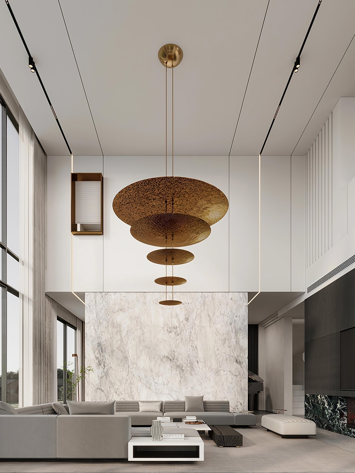 Zathaara Suspension Feuilles d’Or Étagées