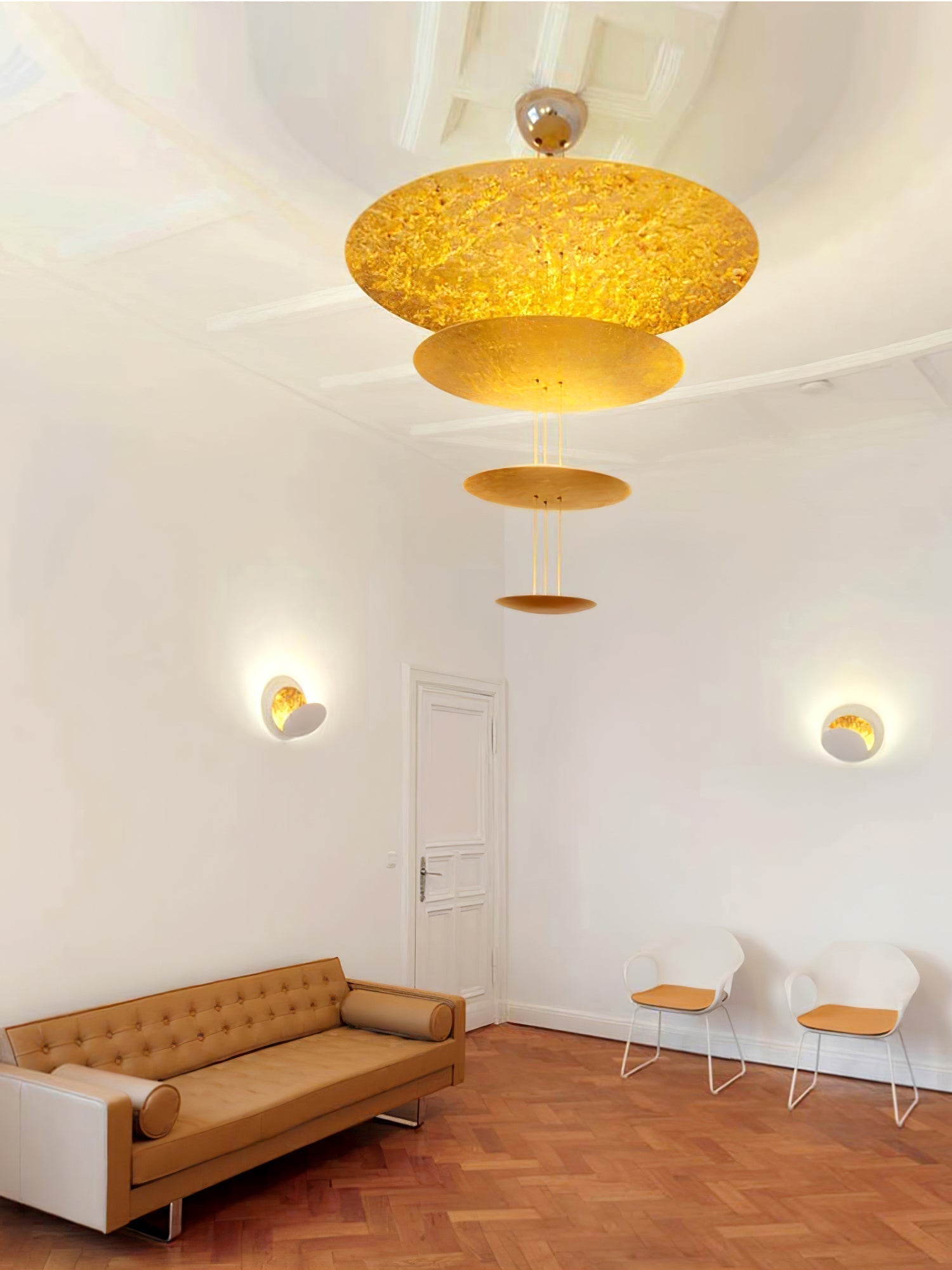 Zathaara Suspension Feuilles d’Or Étagées
