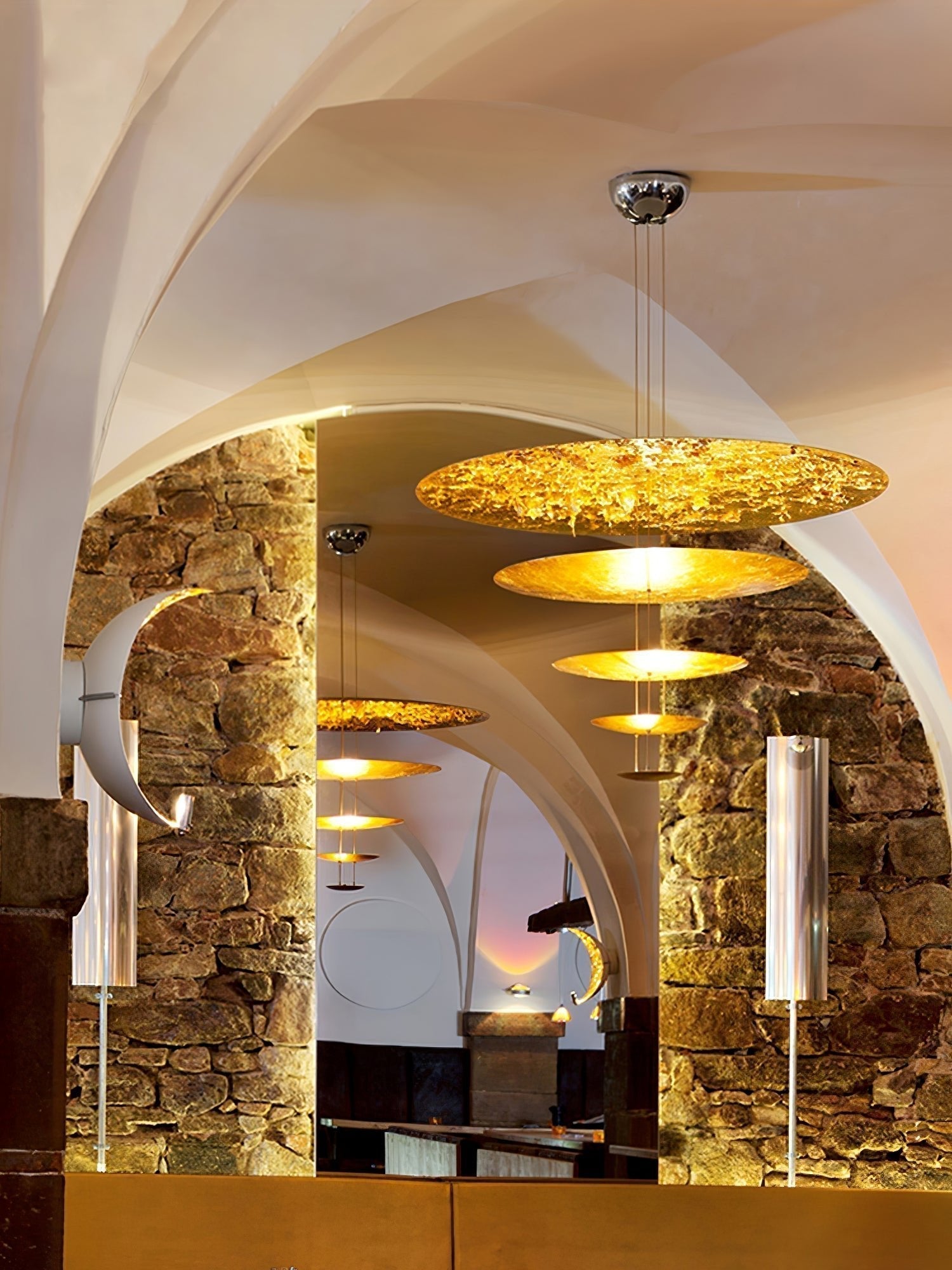 Zathaara Suspension Feuilles d’Or Étagées