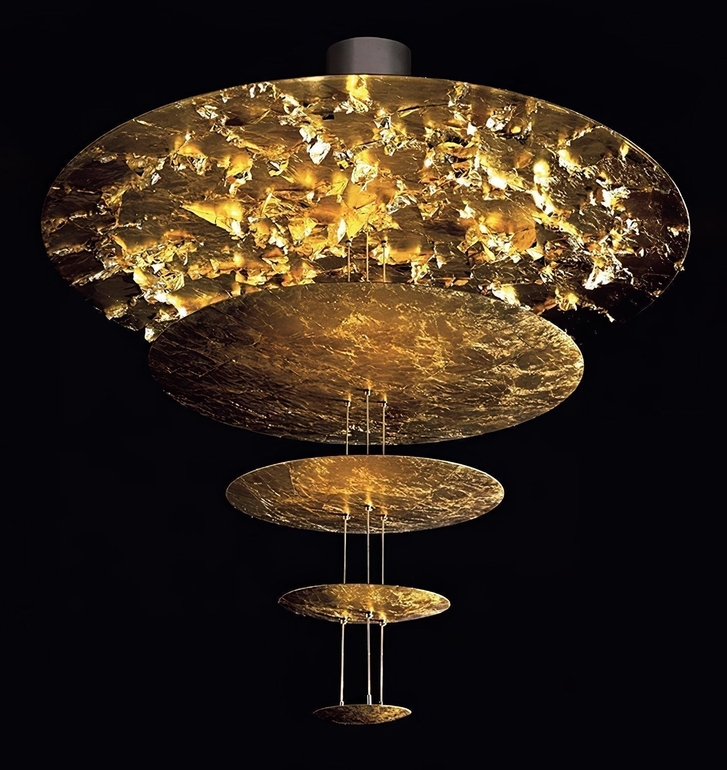 Zathaara Suspension Feuilles d’Or Étagées
