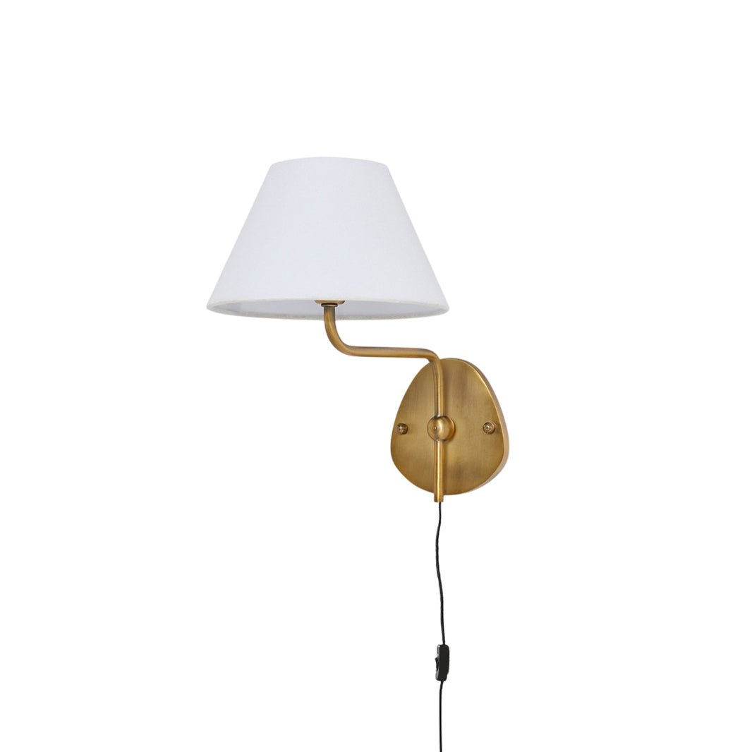 Myvele Applique Murale Laiton Tissu Élégance Vintage Plug-In