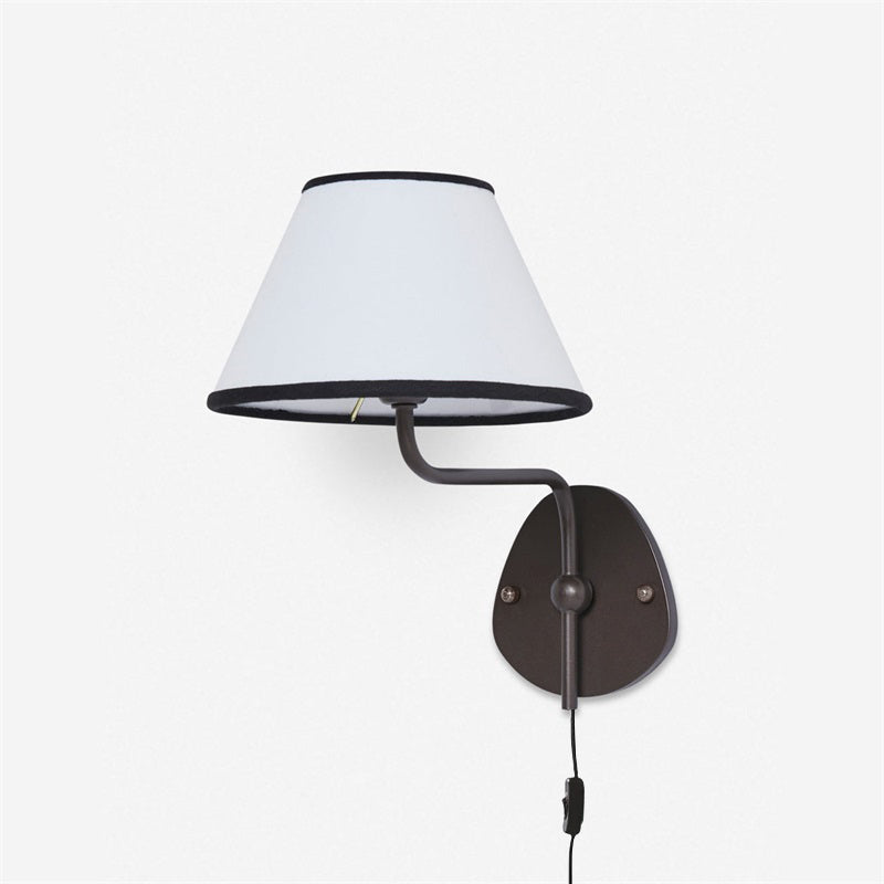 Myvele Applique Murale Laiton Tissu Élégance Vintage Plug-In