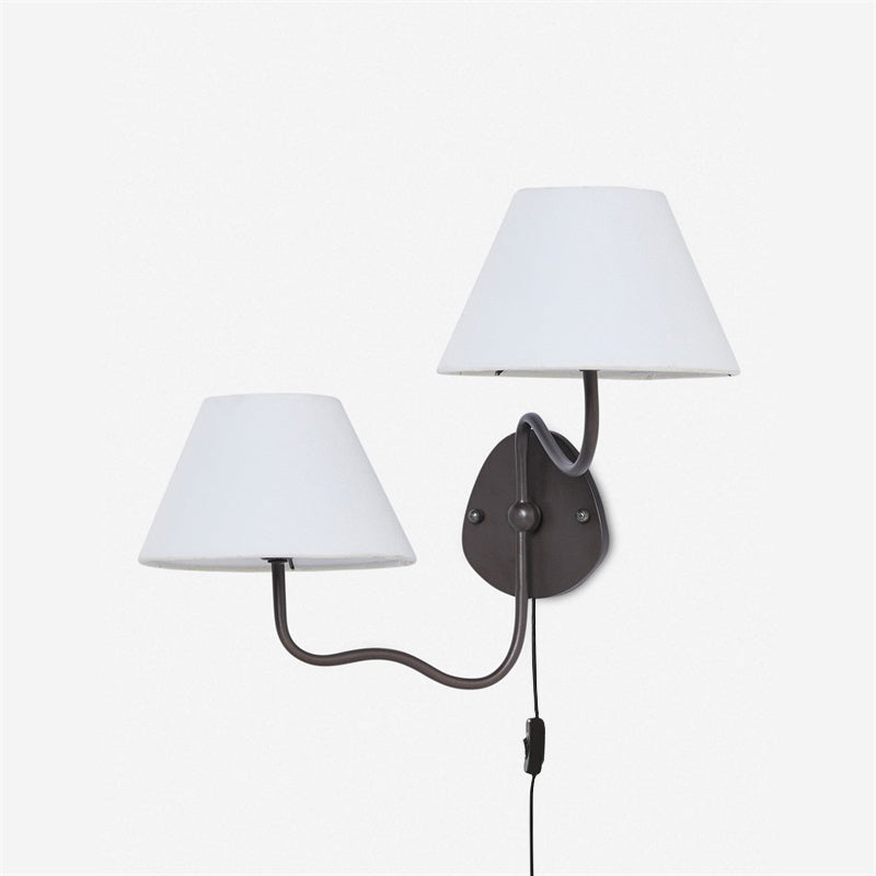 Myvele Applique Murale Laiton Tissu Élégance Vintage Plug-In