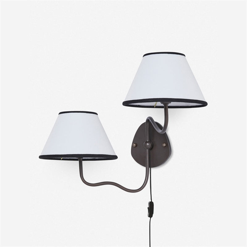 Myvele Applique Murale Laiton Tissu Élégance Vintage Plug-In