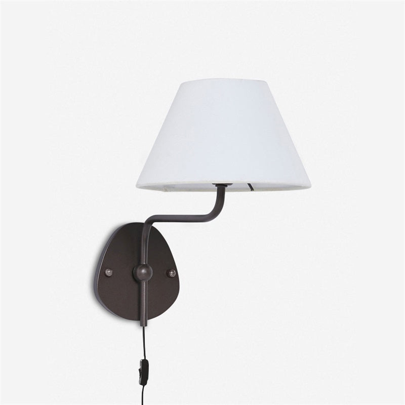 Myvele Applique Murale Laiton Tissu Élégance Vintage Plug-In