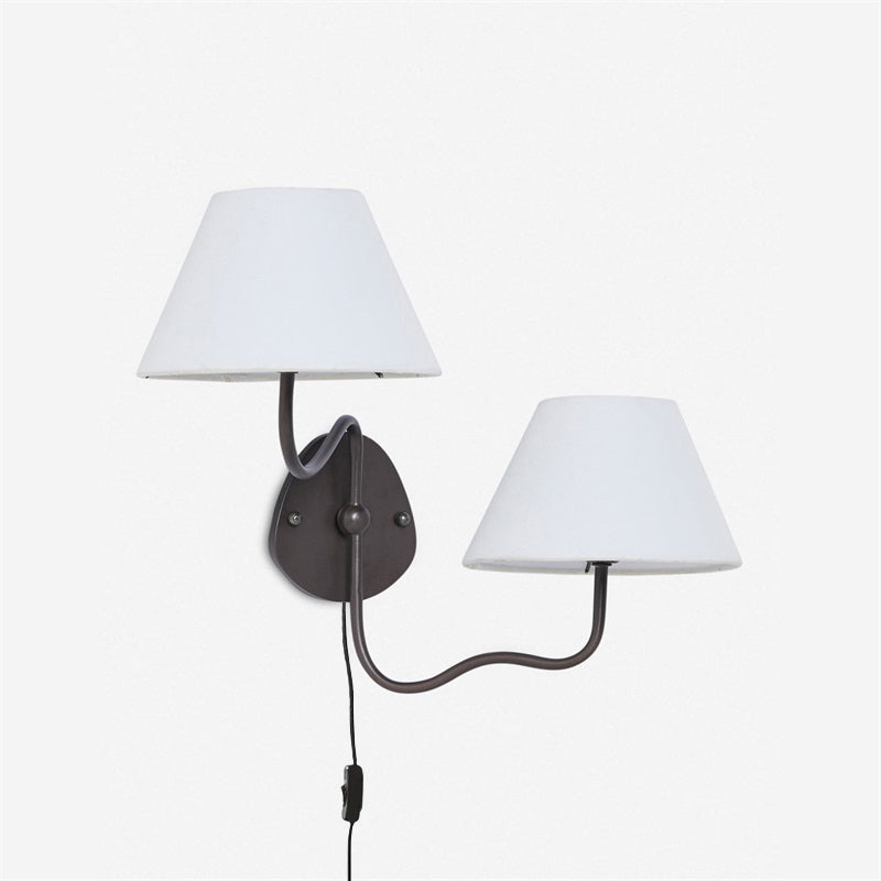 Myvele Applique Murale Laiton Tissu Élégance Vintage Plug-In