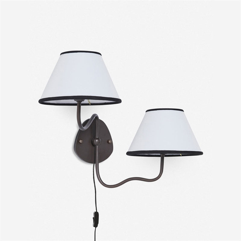 Myvele Applique Murale Laiton Tissu Élégance Vintage Plug-In