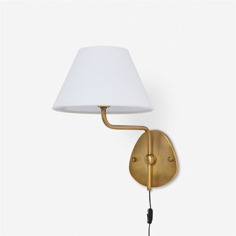 Myvele Applique Murale Laiton Tissu Élégance Vintage Plug-In