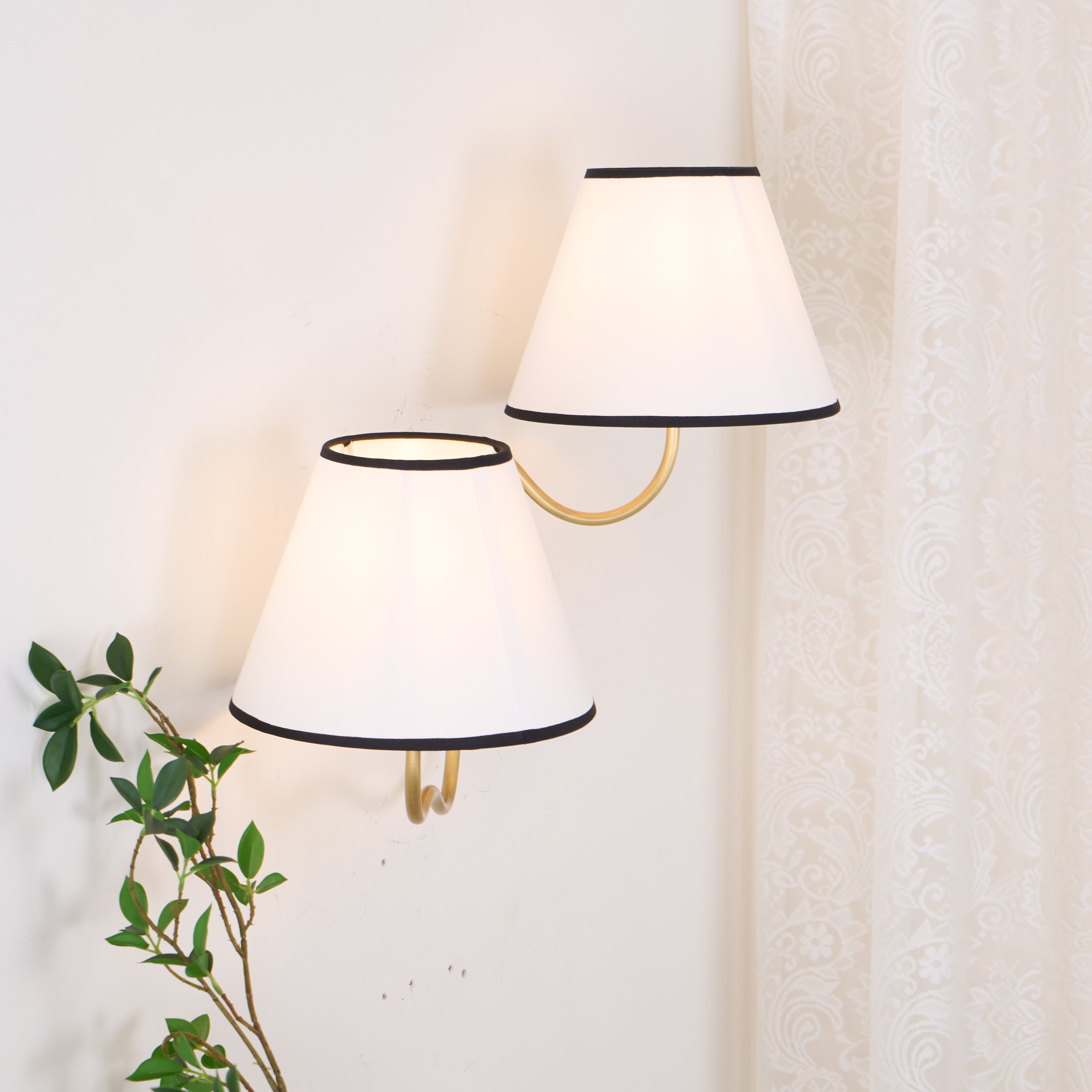 Evynor Applique Murale Laiton Tissu Industriel Vintage
