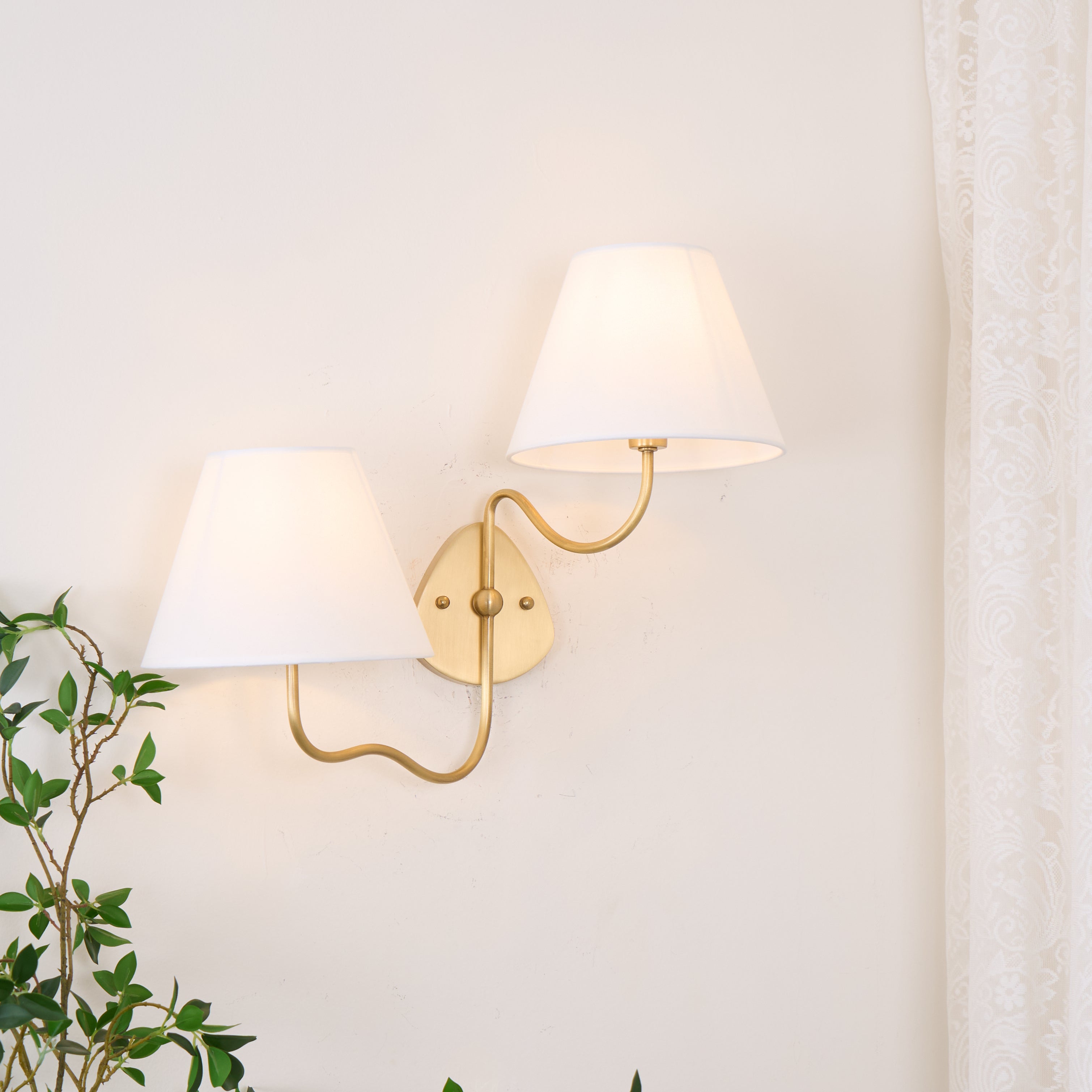 Evynor Applique Murale Laiton Tissu Industriel Vintage
