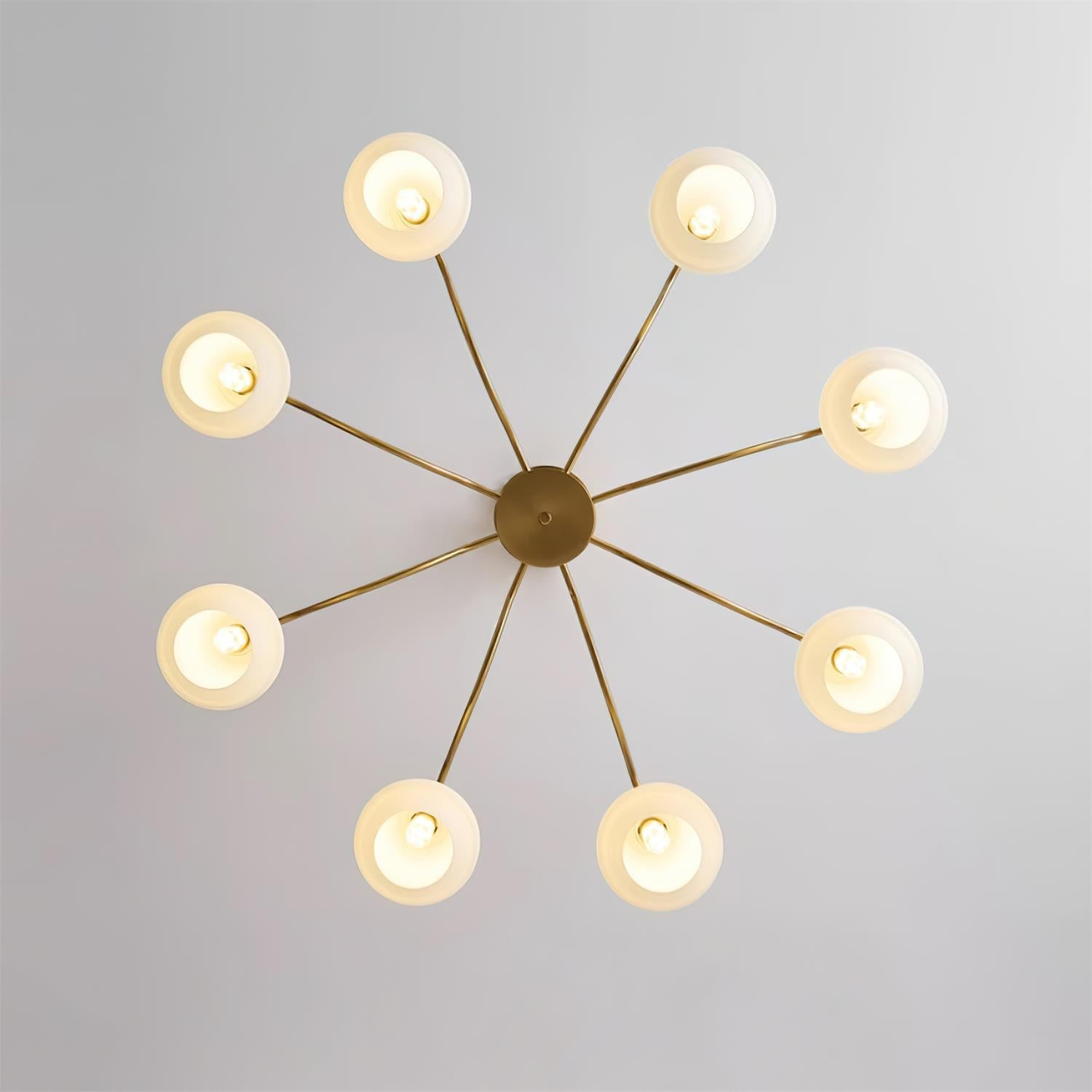 Magiro Lustre Verre Dépoli Bras en Bois