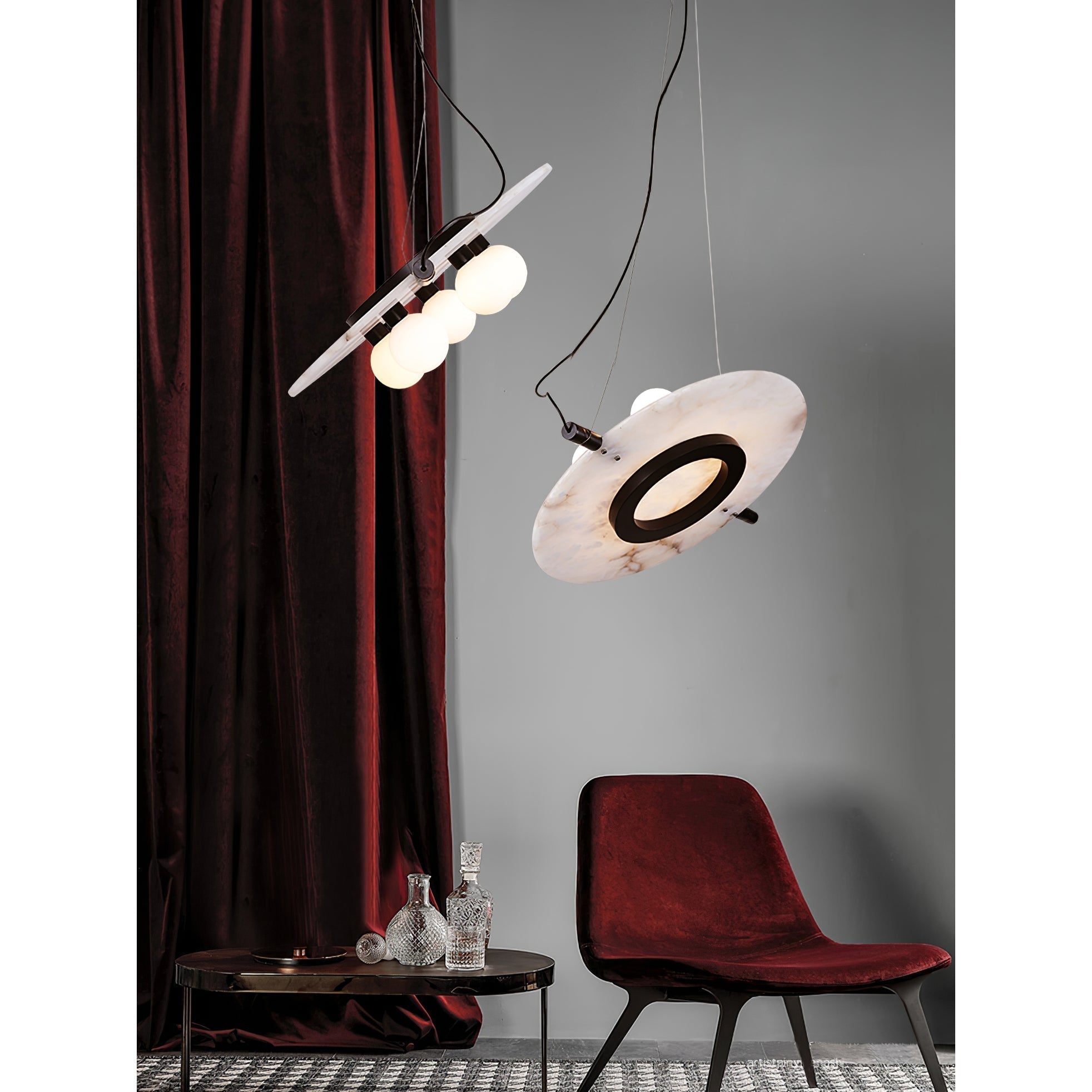 Vasila Suspension Métal Albâtre Luxe Postmoderne