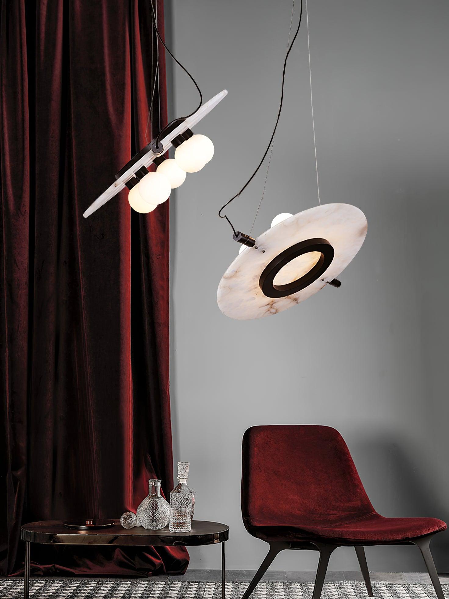 Imirila Disque Forme Verre Pendentif Lumière