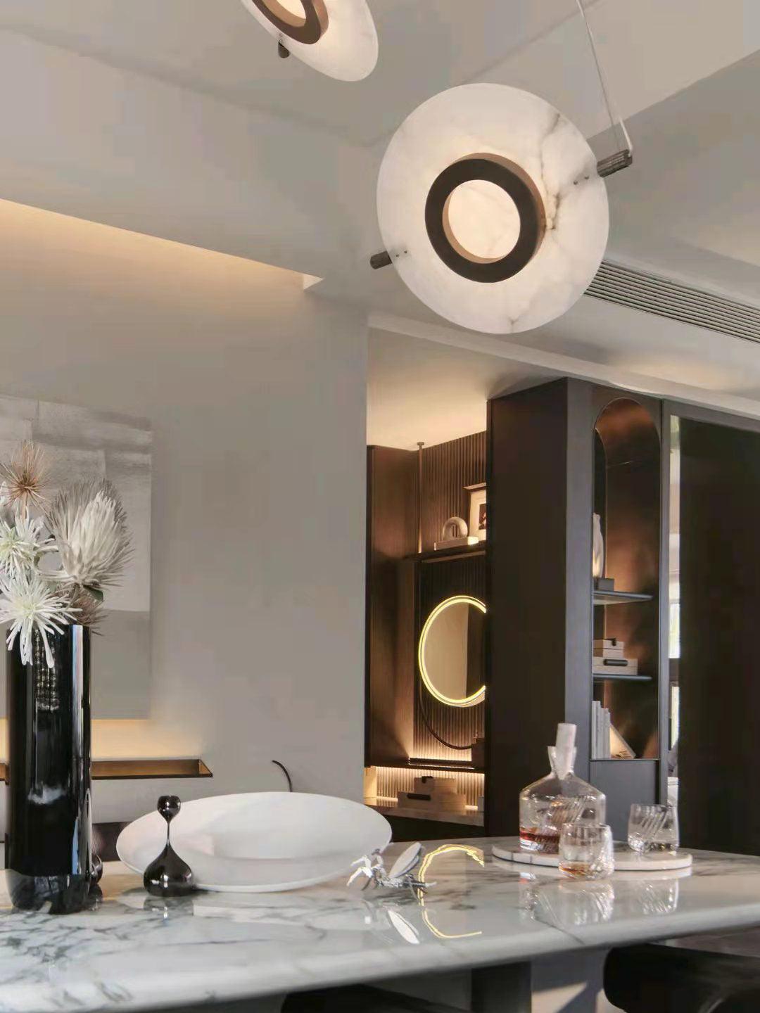 Imirila Disque Forme Verre Pendentif Lumière