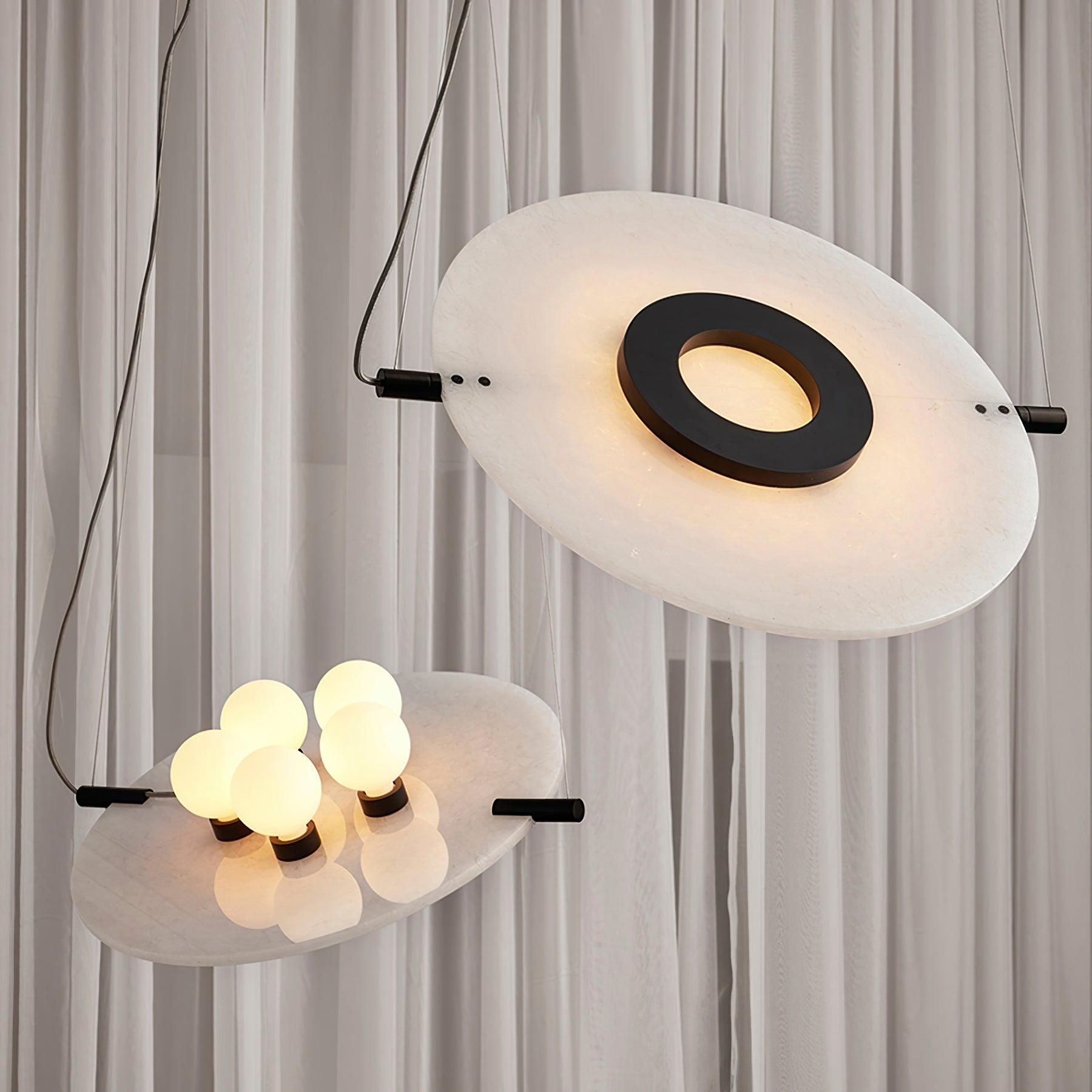 Imirila Disque Forme Verre Pendentif Lumière