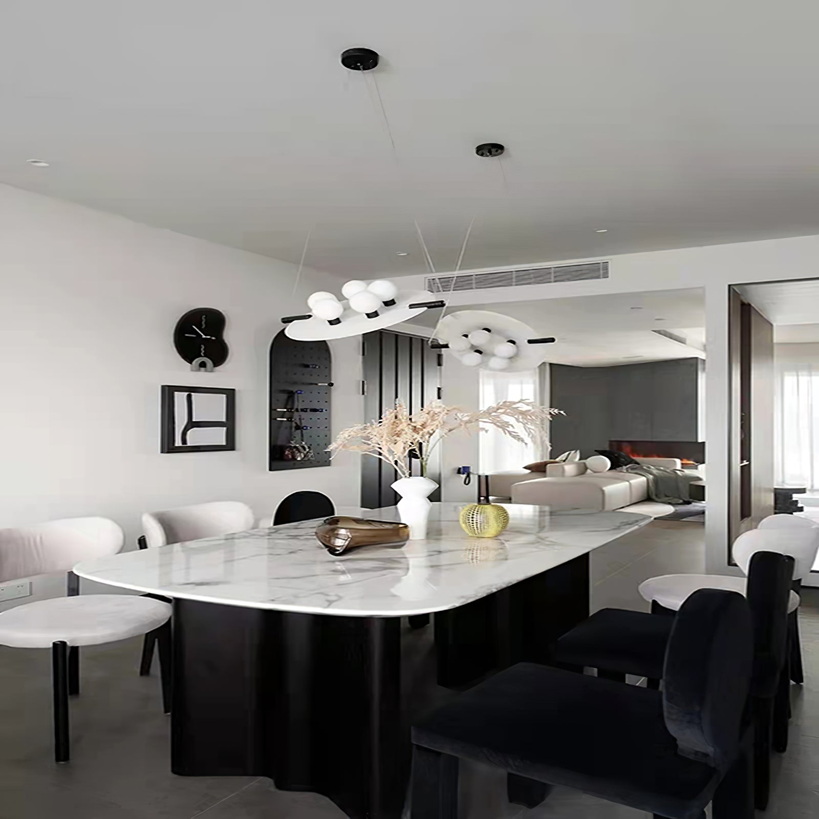 Vasila Suspension Métal Albâtre Luxe Postmoderne