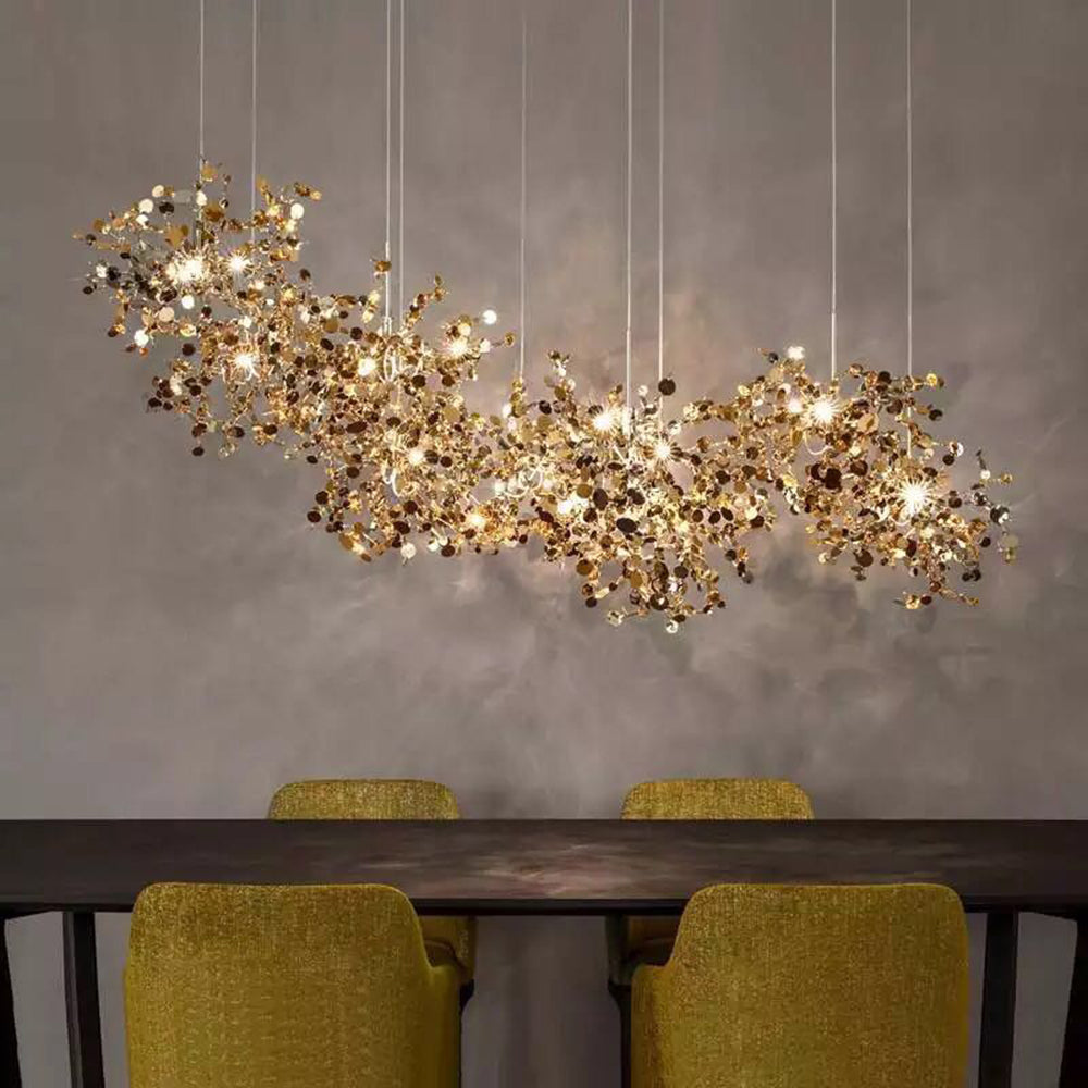 Ovela Suspension Divergence Inhabituelle. Acier Inoxydable. Or/Argent. Salle à Manger/Salon