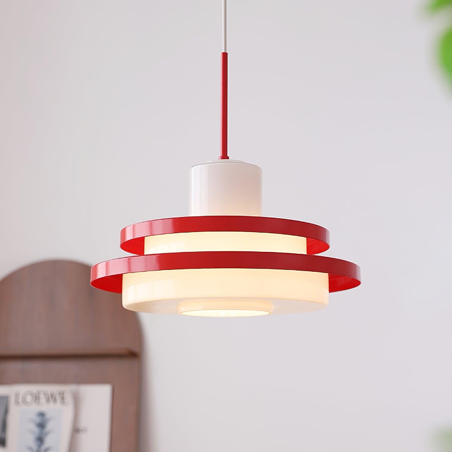 Eviso Lustra Lampe Suspendue Rouge Blanche