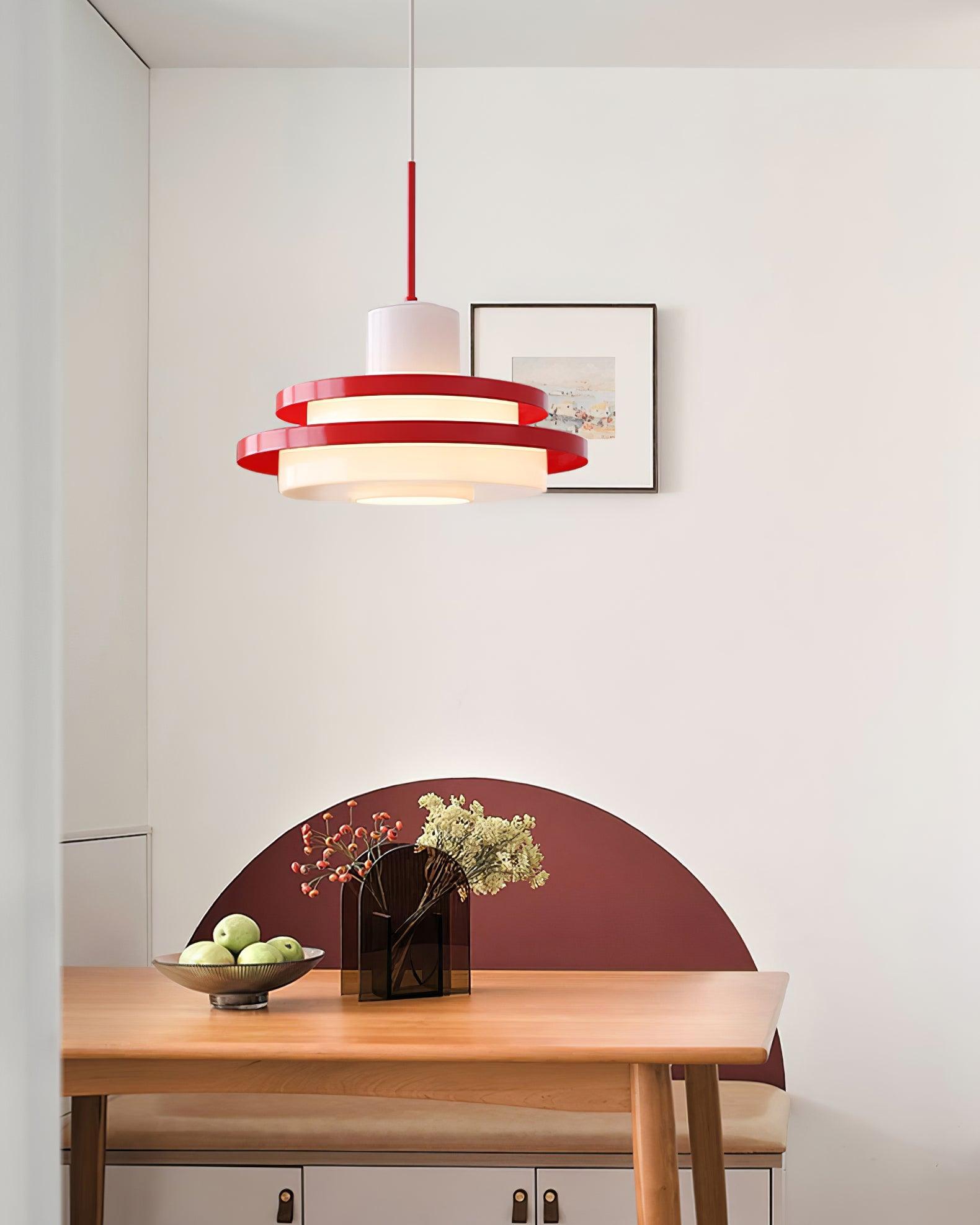 Eviso Lustra Lampe Suspendue Rouge Blanche