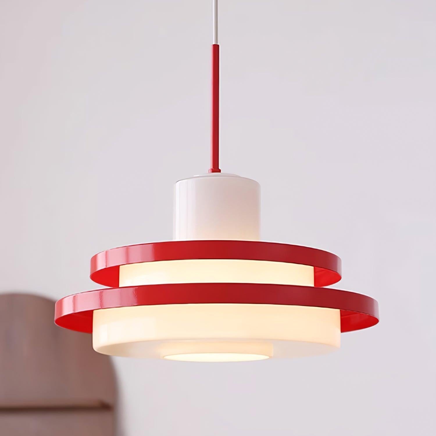 Eviso Lustra Lampe Suspendue Rouge Blanche