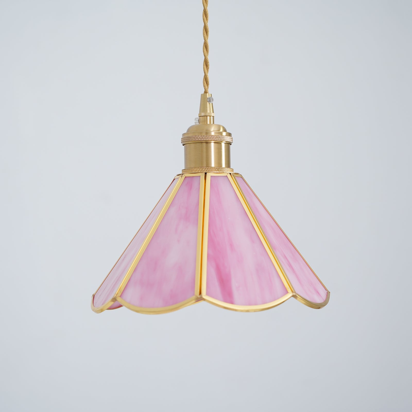Lione Suspension en vitrail rose